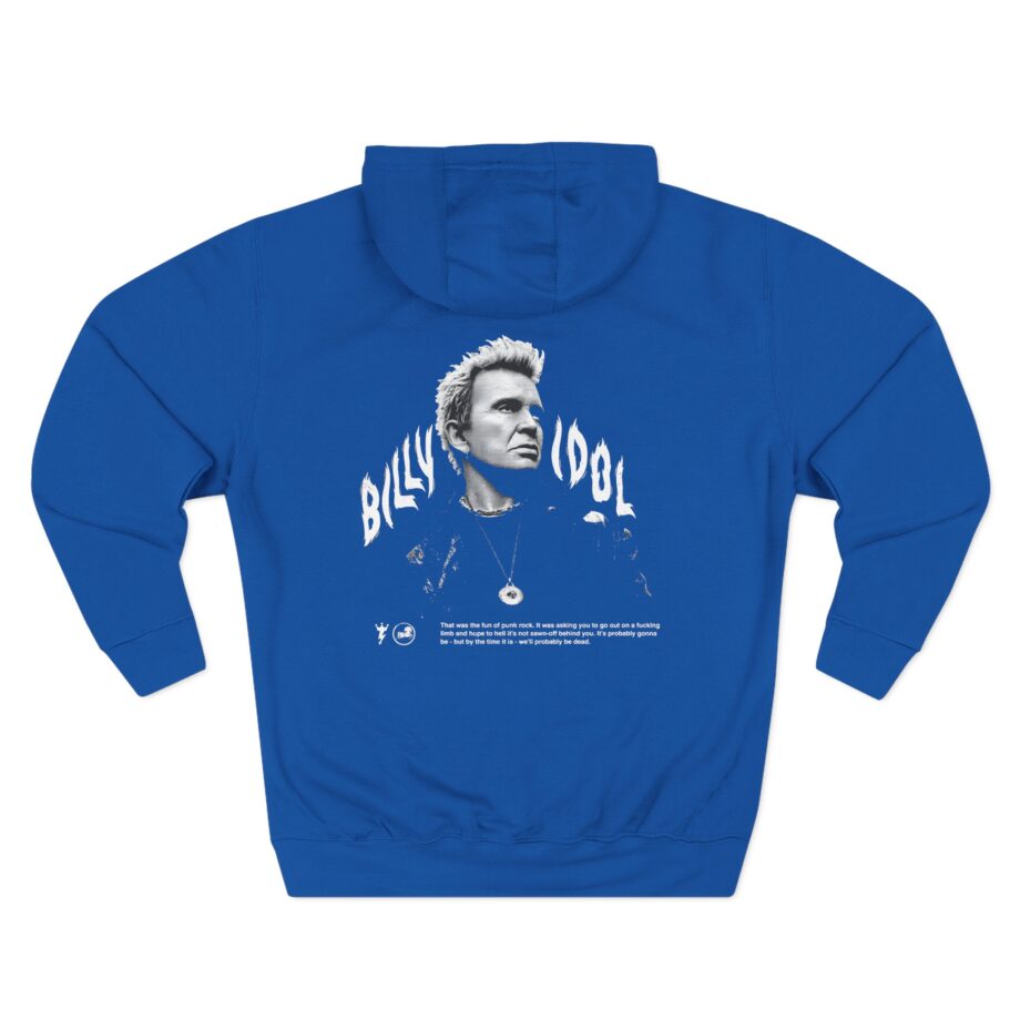 Billy Idol Flames Punk Quote Three-Panel Fleece Hoodie