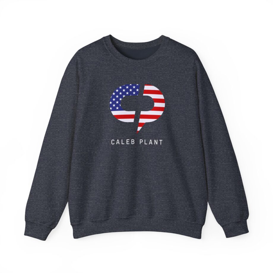 Caleb Plant Red, White and Blue Unisex Heavy Blend™ Crewneck Sweatshirt