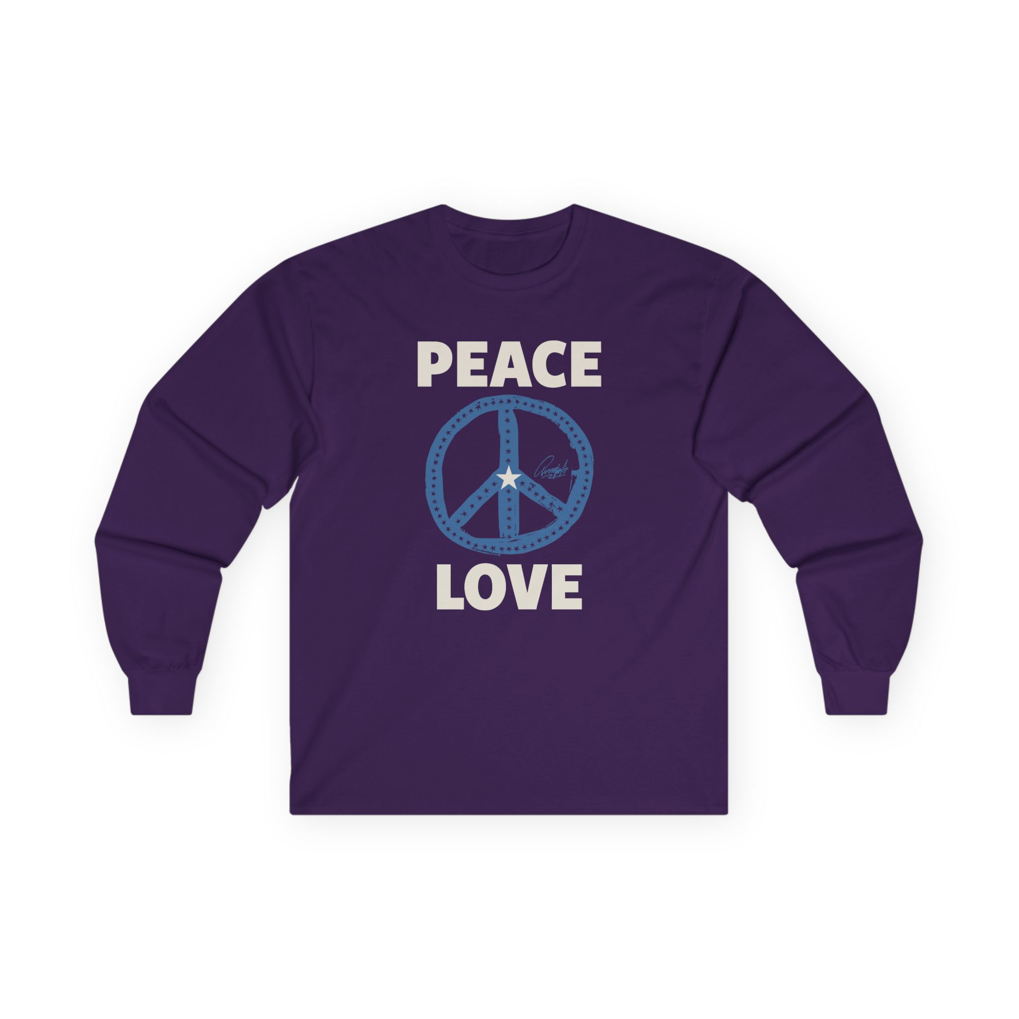 Ringo Starr Peace Love Star Center Unisex Ultra Cotton Long Sleeve Tee