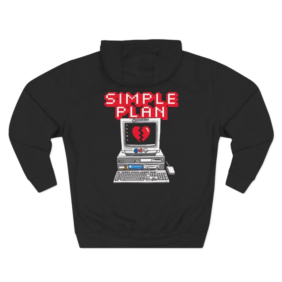 Simple Plan 90's Computer Three-Panel Fleece Hoodie