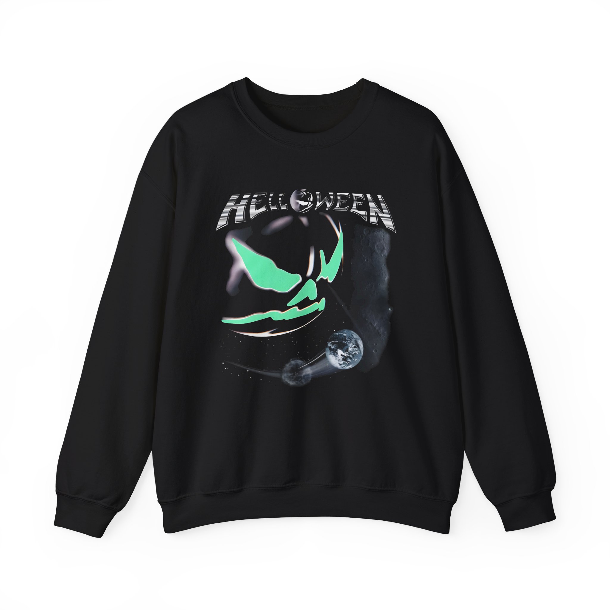 Helloween the Dark Ride Glow in the Dark Unisex Heavy Blendâ„¢ Crewneck Sweatshirt