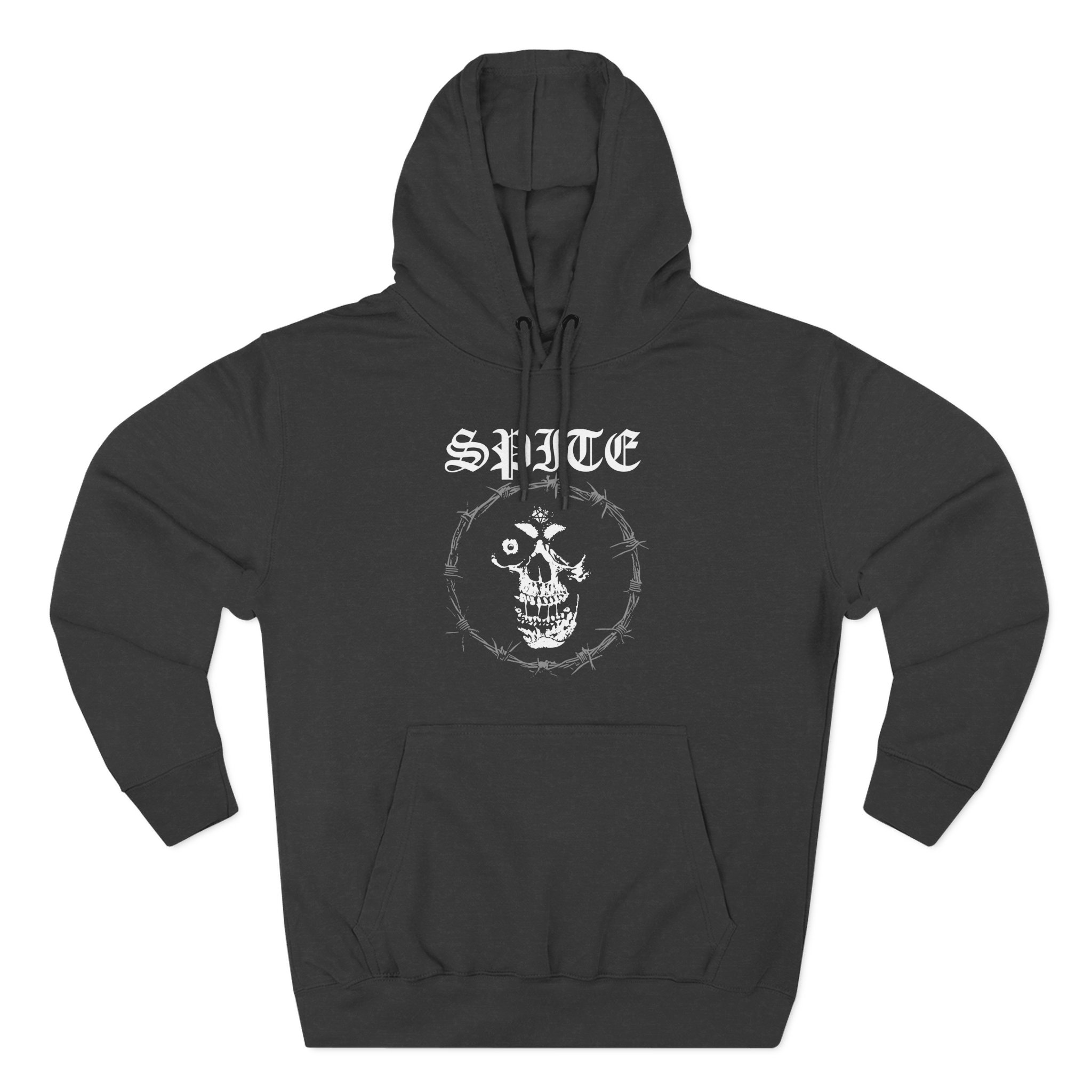 Spite Barbed Skull Three-Panel Fleece Hoodie