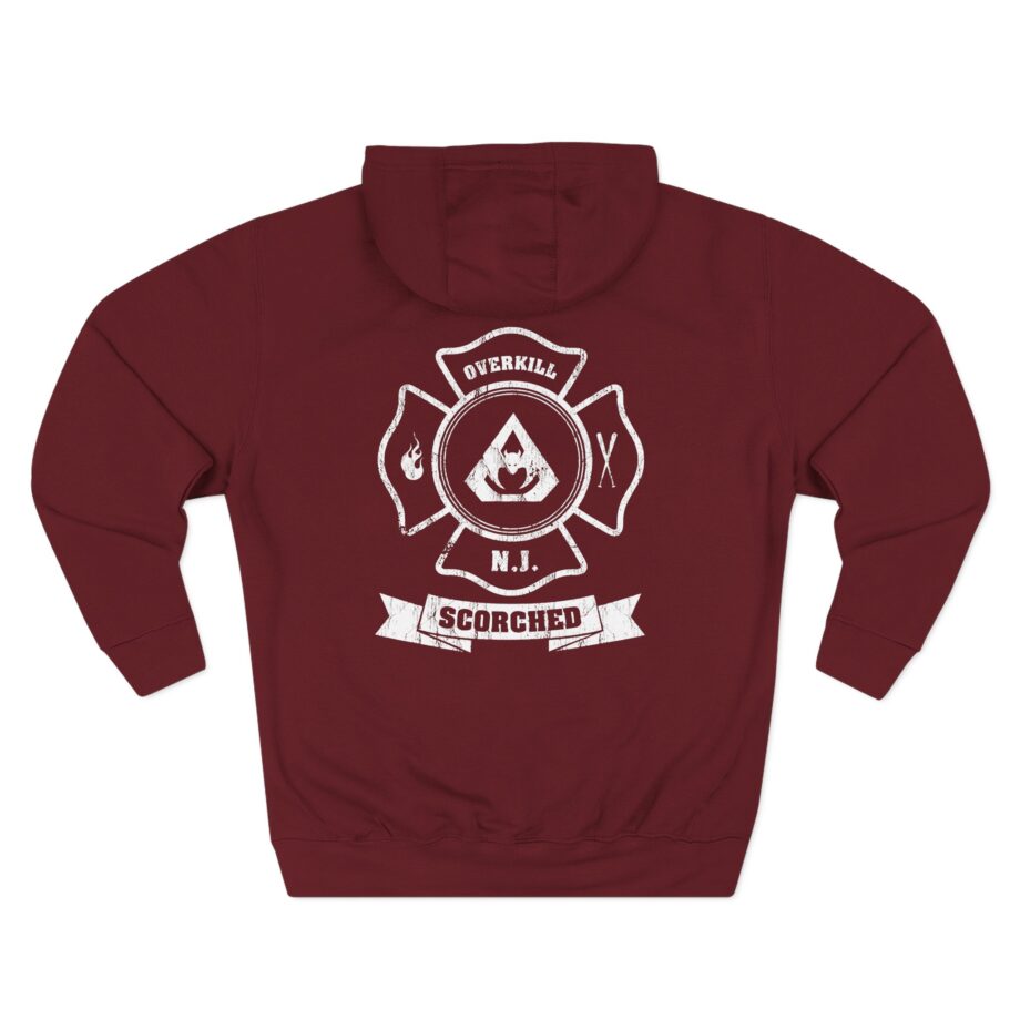 Overkill Scorched Stretched Logo Three-Panel Fleece Hoodie