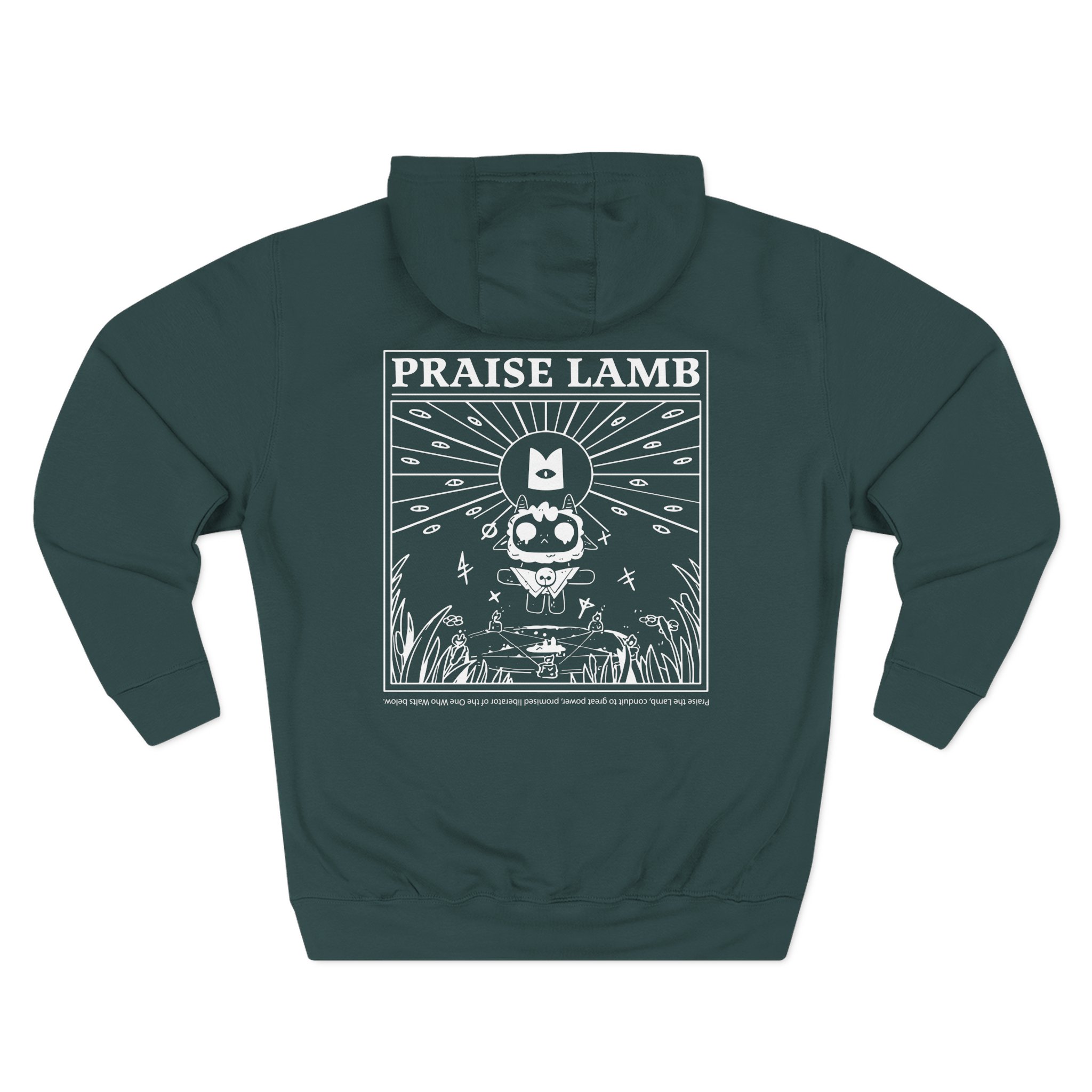 Cult of the Lamb Praise Lamb Three-Panel Fleece Hoodie