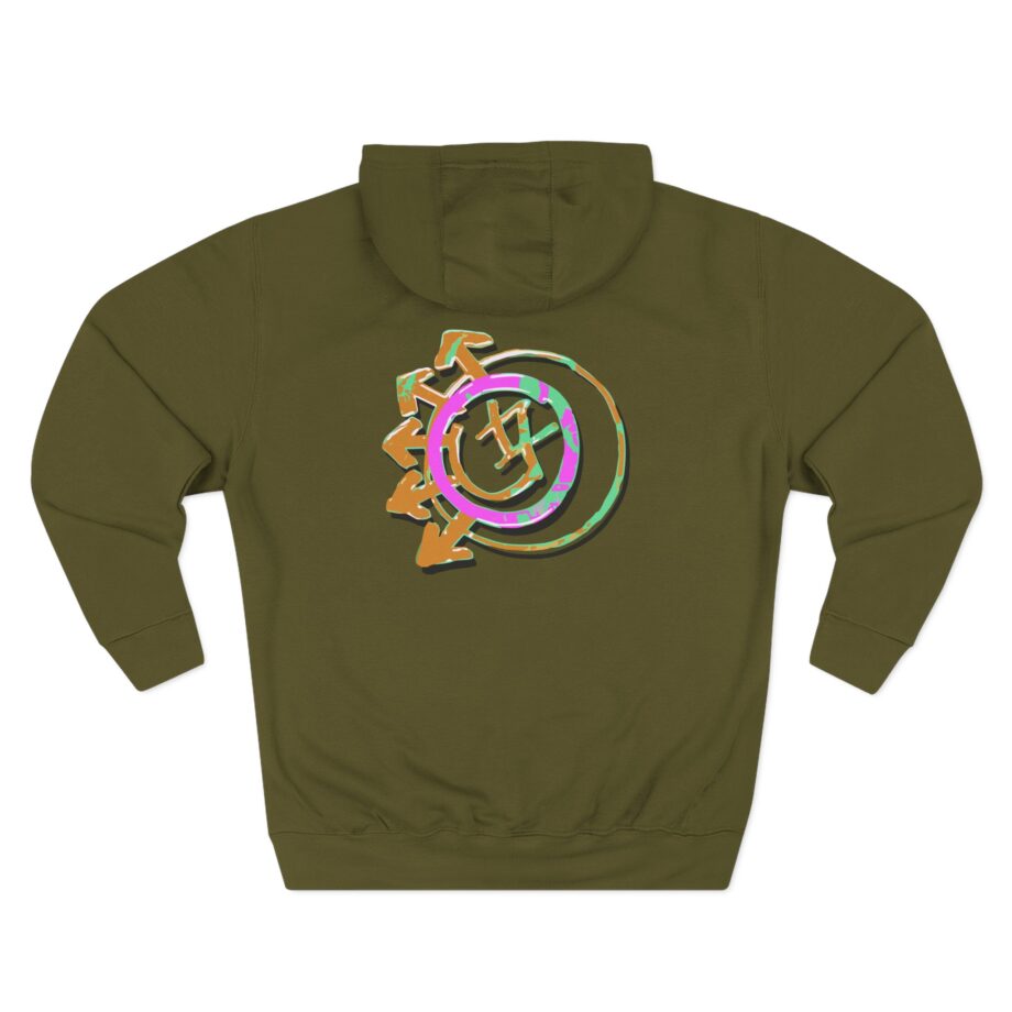 Blink 182 Logo Green Three-Panel Fleece Hoodie