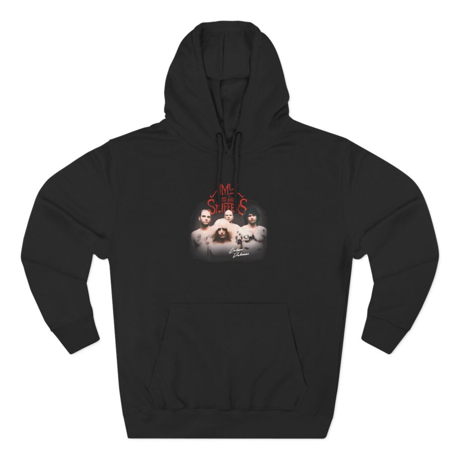 Amyl and the Sniffers Band Photo Logo Three-Panel Fleece Hoodie