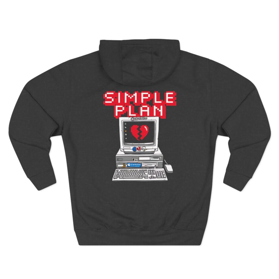 Simple Plan 90's Computer Three-Panel Fleece Hoodie