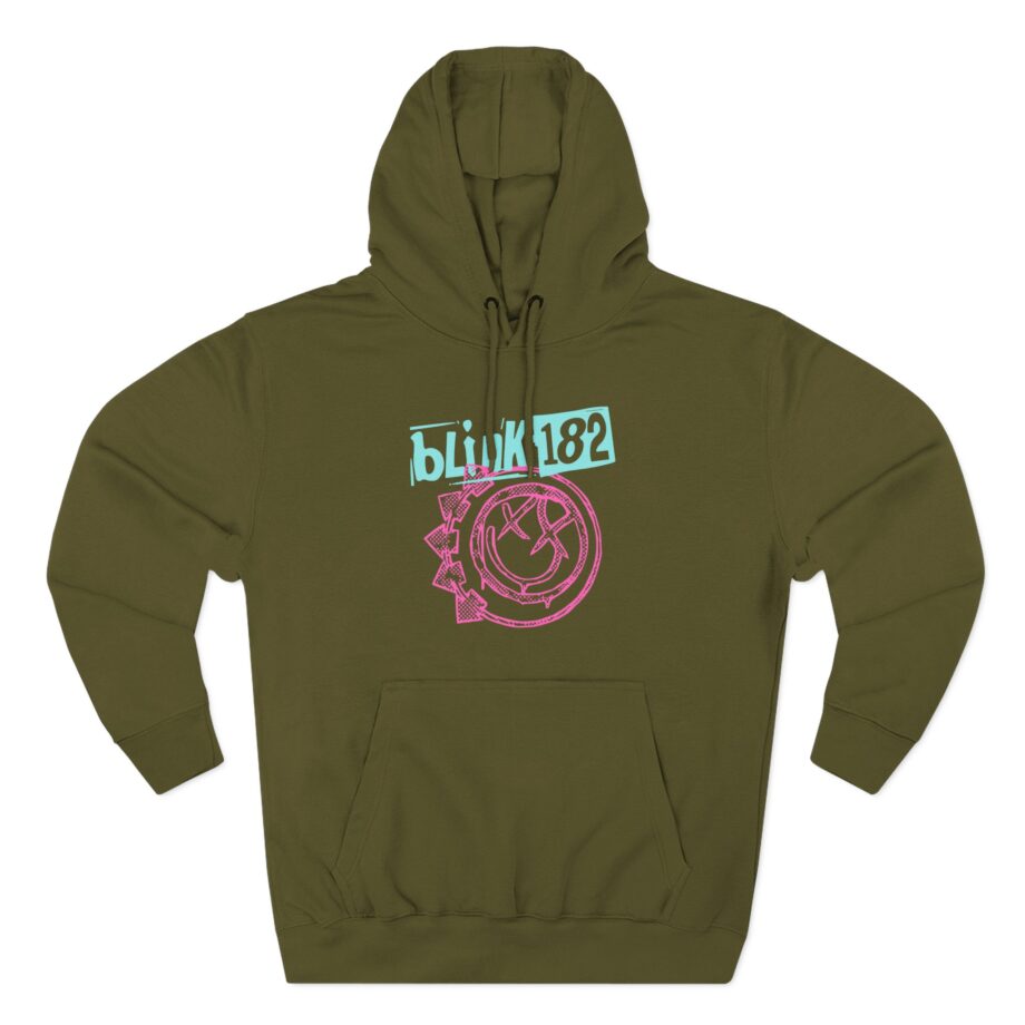 Blink 182 Smiley Crop Three-Panel Fleece Hoodie