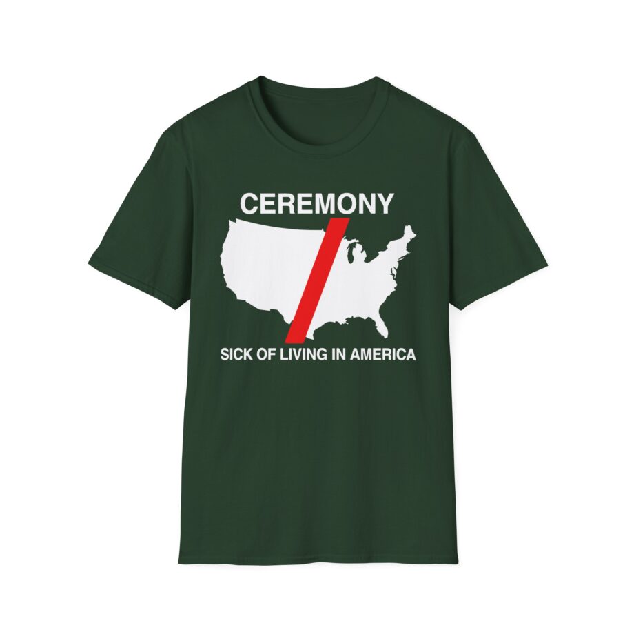 Ceremony Sick of Living in America Map Unisex Softstyle T-Shirt