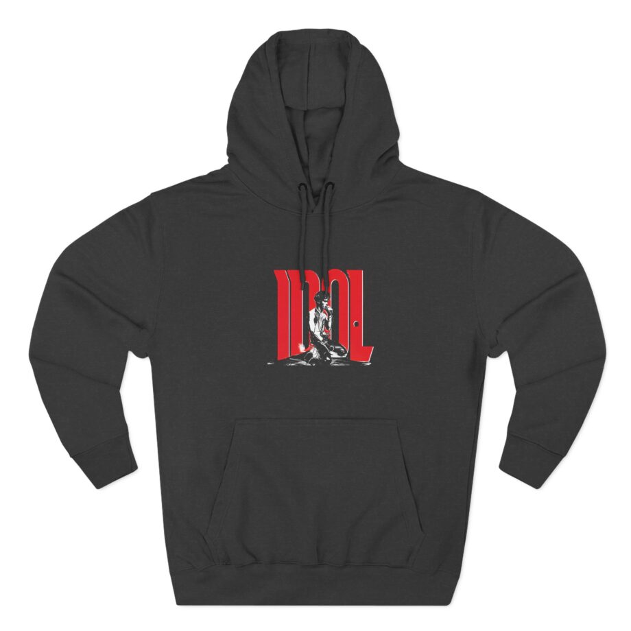 Billy Idol Rebel Yell Kneeling Photo Three-Panel Fleece Hoodie