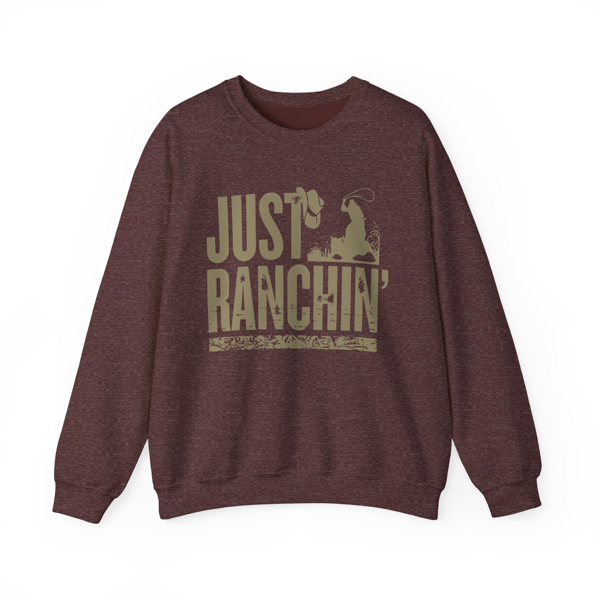 Dale Brisby Just Ranchin Silhouette Unisex Heavy Blendâ„¢ Crewneck Sweatshirt