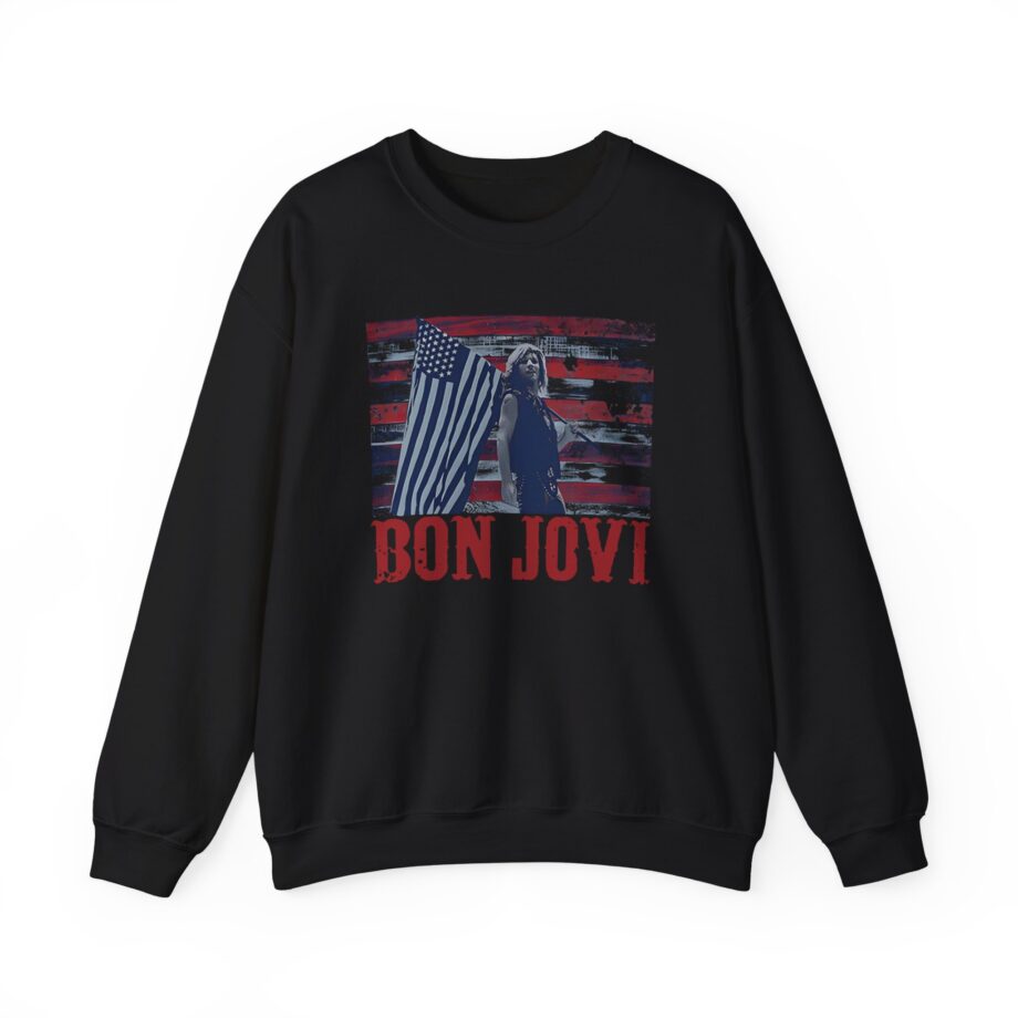 Bon Jovi American Flag Unisex Heavy Blend™ Crewneck Sweatshirt