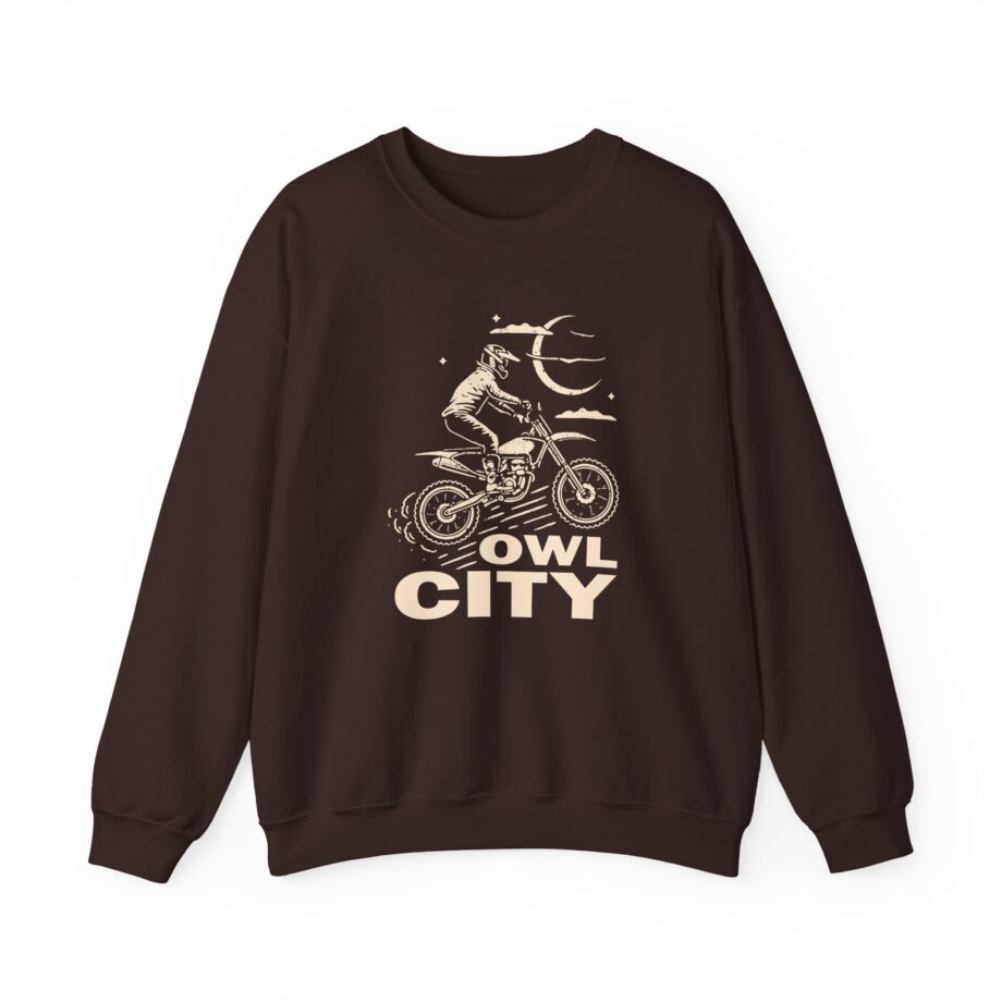 Owl City Motorcycle Puff Unisex Heavy Blend™ Crewneck Sweatshirt
