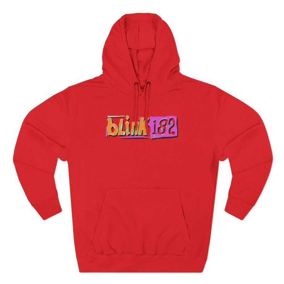 Blink 182 Logo Green Three-Panel Fleece Hoodie