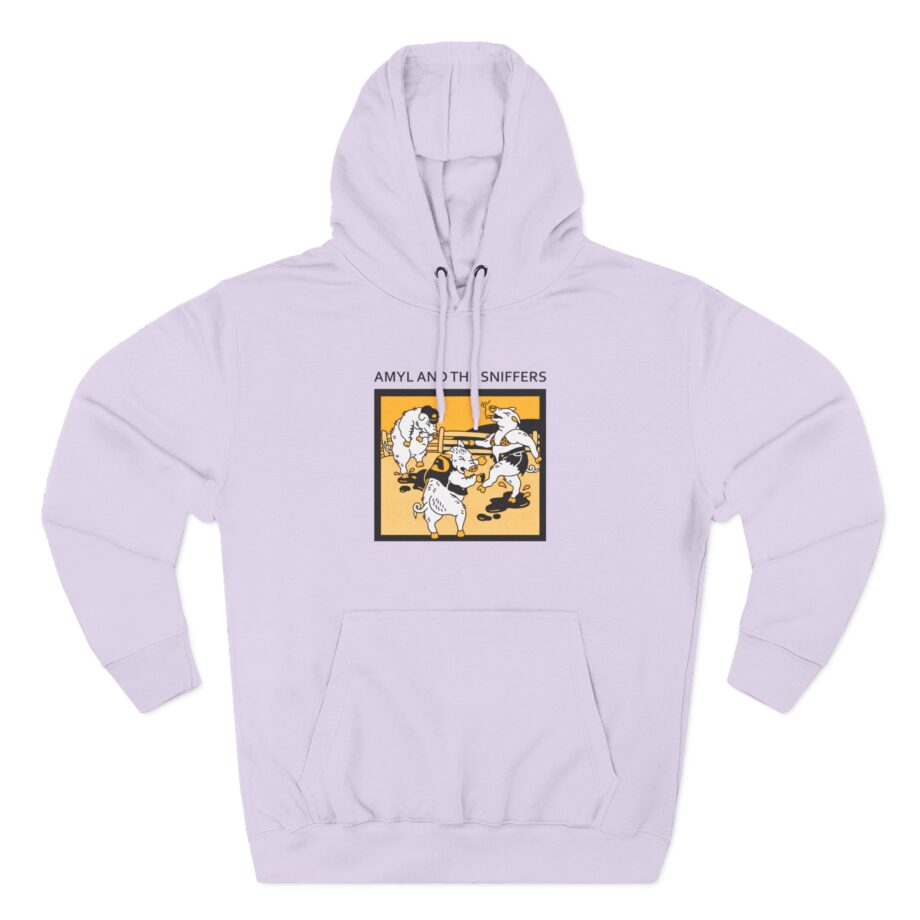 Amyl and the Sniffers Pigs  Three-Panel Fleece Hoodie