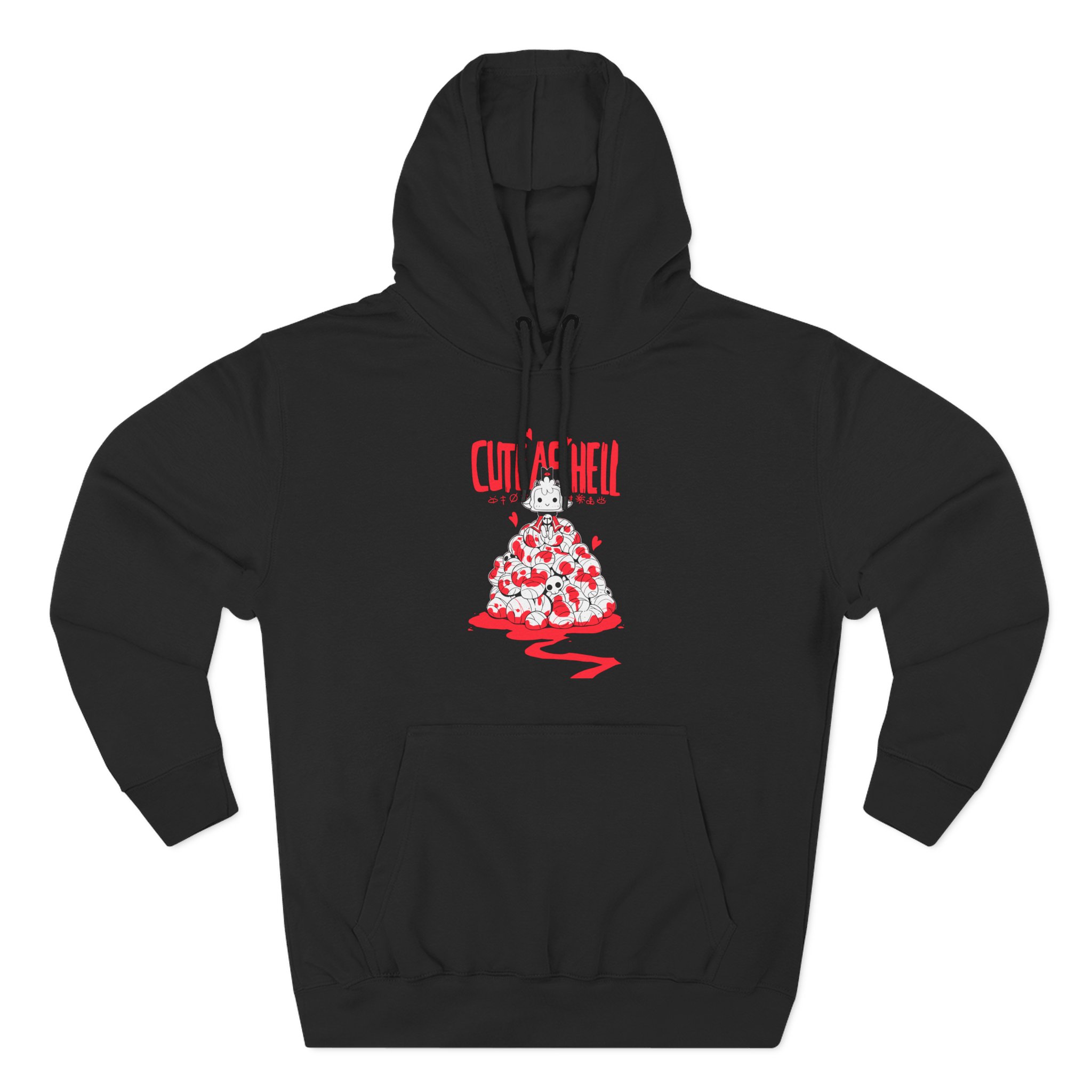 Cult of the Lamb Cute as Hell Three-Panel Fleece Hoodie