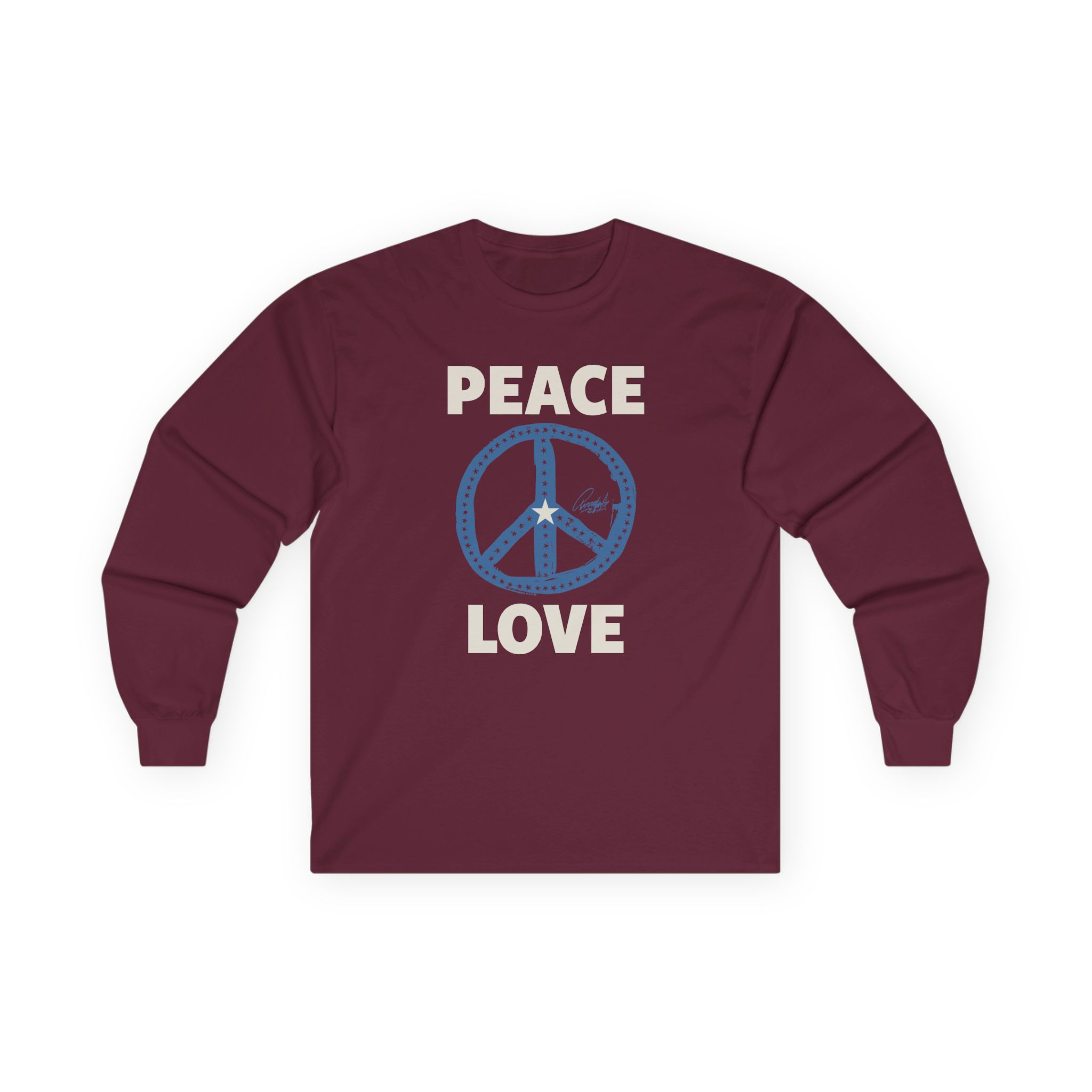Ringo Starr Peace Love Star Center Unisex Ultra Cotton Long Sleeve Tee