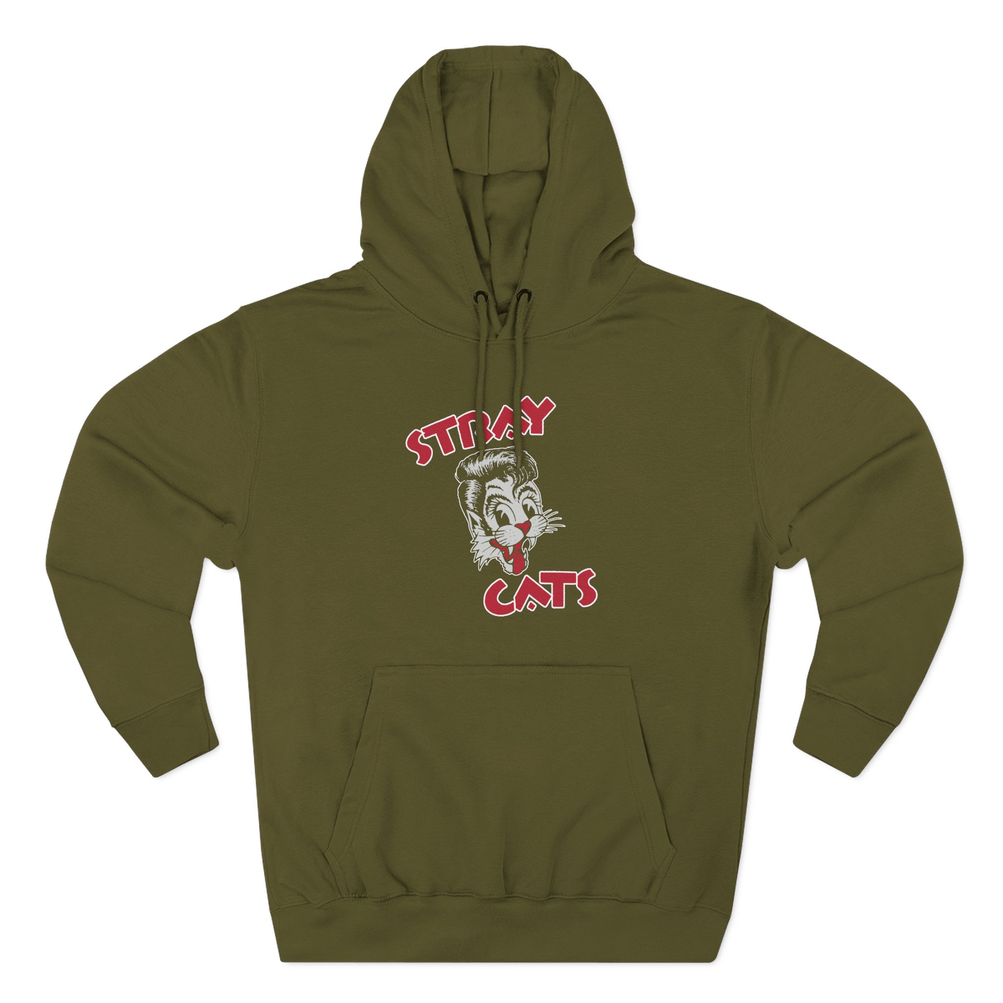 Stray Cats Cat Head Logo Three-Panel Fleece Hoodie