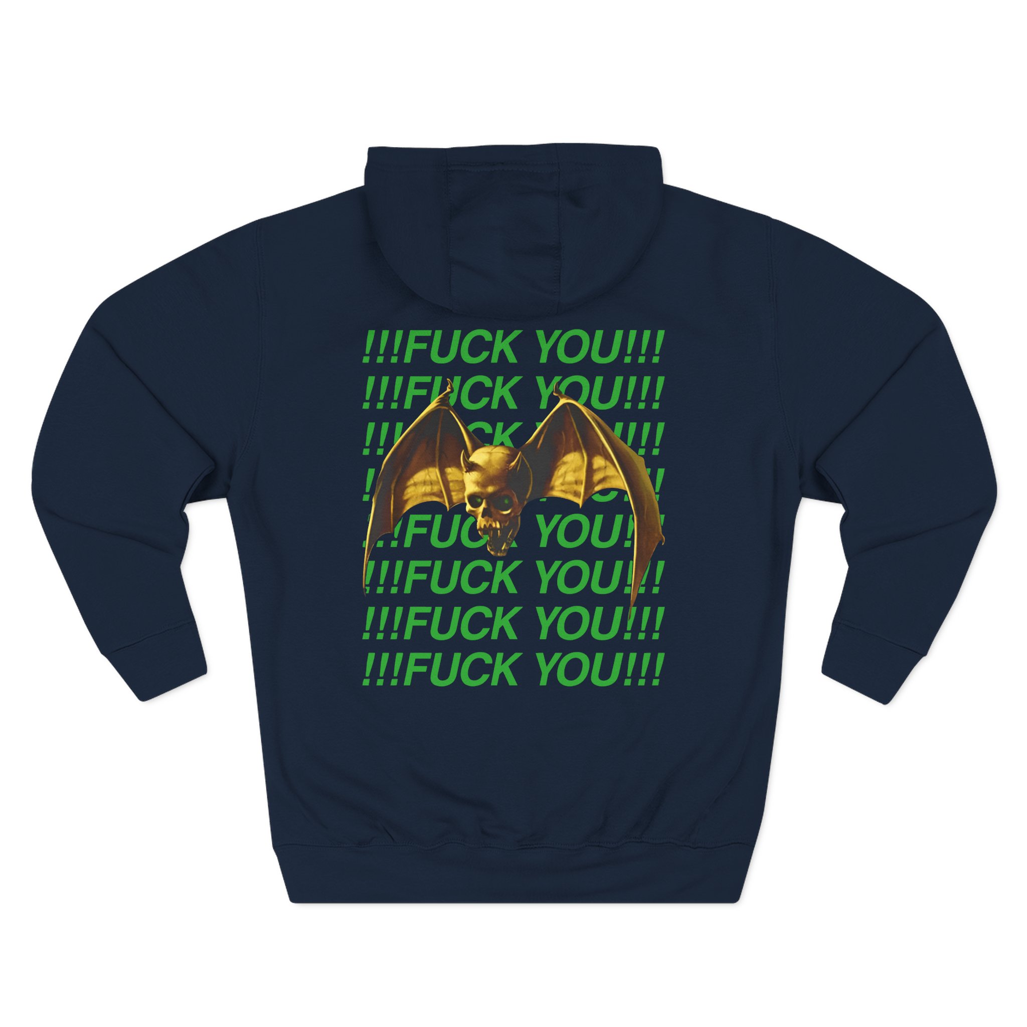 Overkill We Don't Care - Fuck You Three-Panel Fleece Hoodie