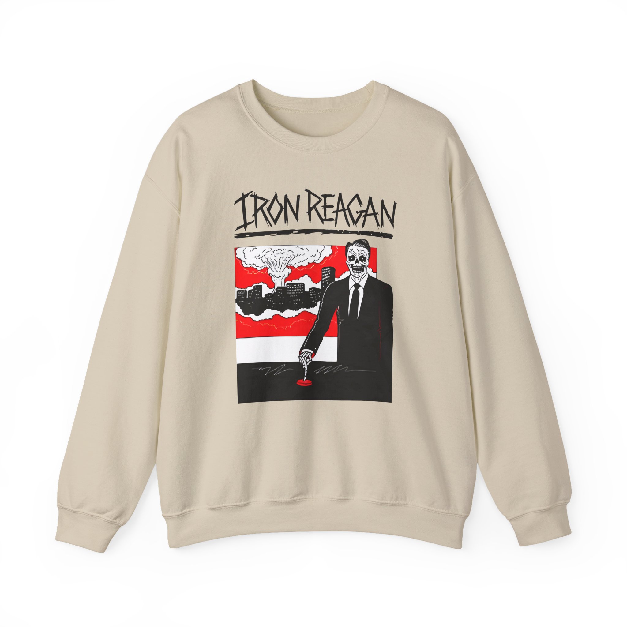 Iron Reagan Finger On The Button Unisex Heavy Blendâ„¢ Crewneck Sweatshirt