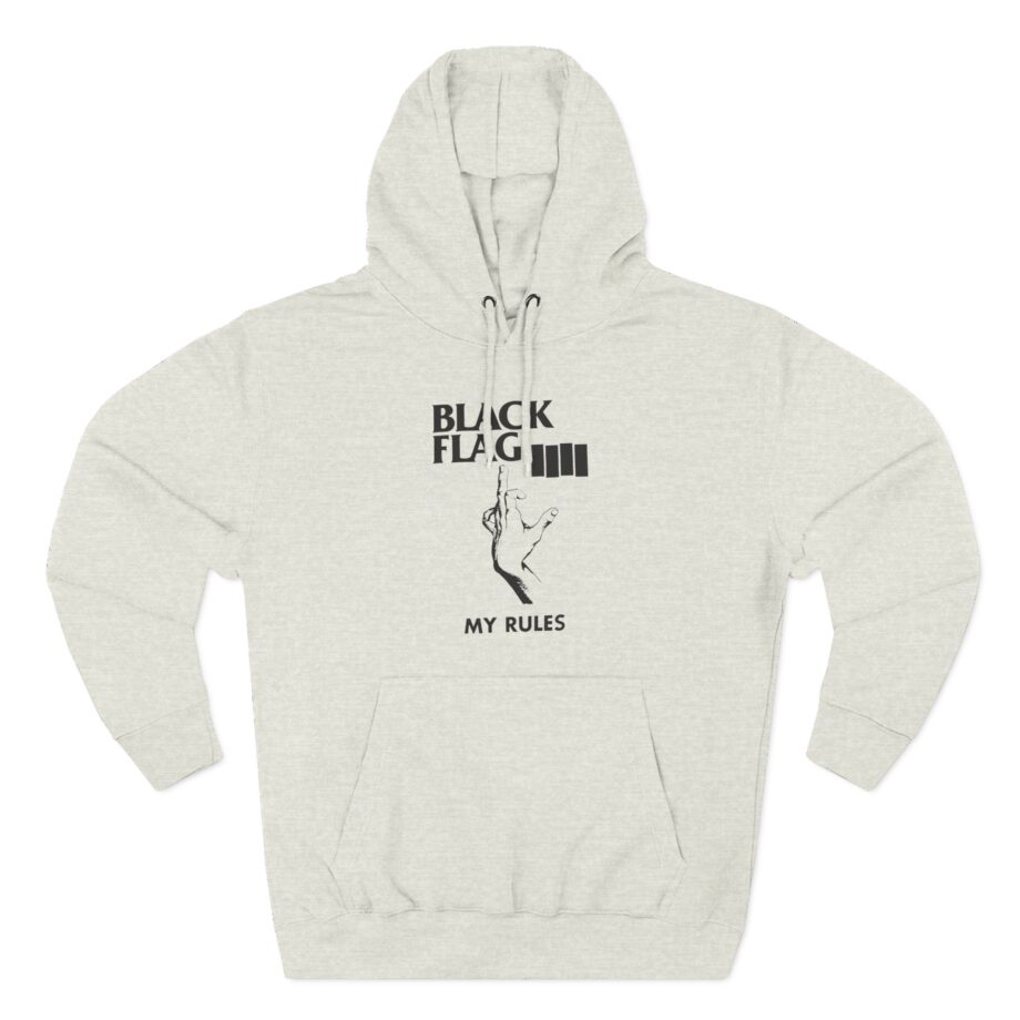 Black Flag My Rules Three-Panel Fleece Hoodie