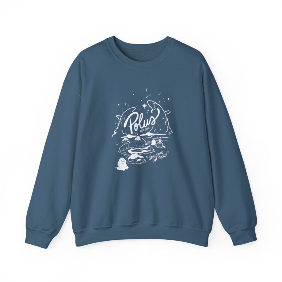 Among Us Stay Safe on Polus Unisex Heavy Blend™ Crewneck Sweatshirt