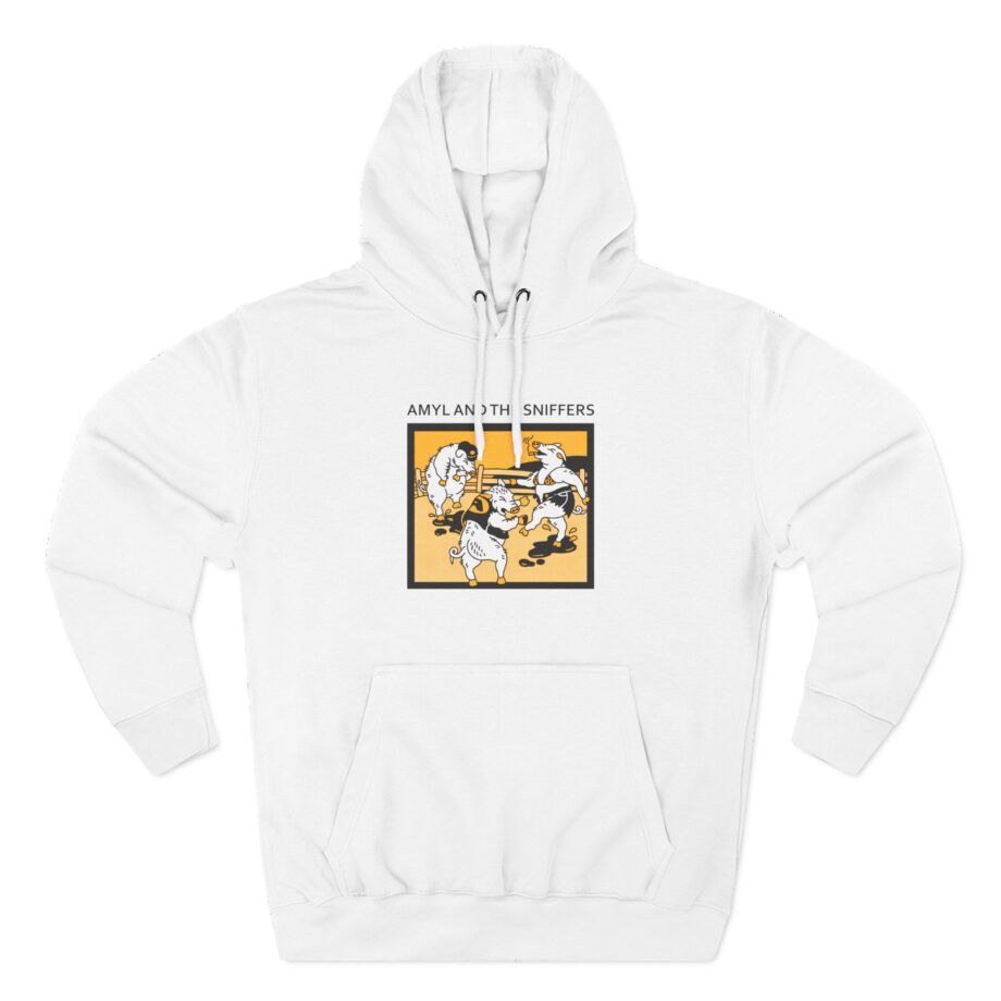 Amyl and the Sniffers Pigs  Three-Panel Fleece Hoodie