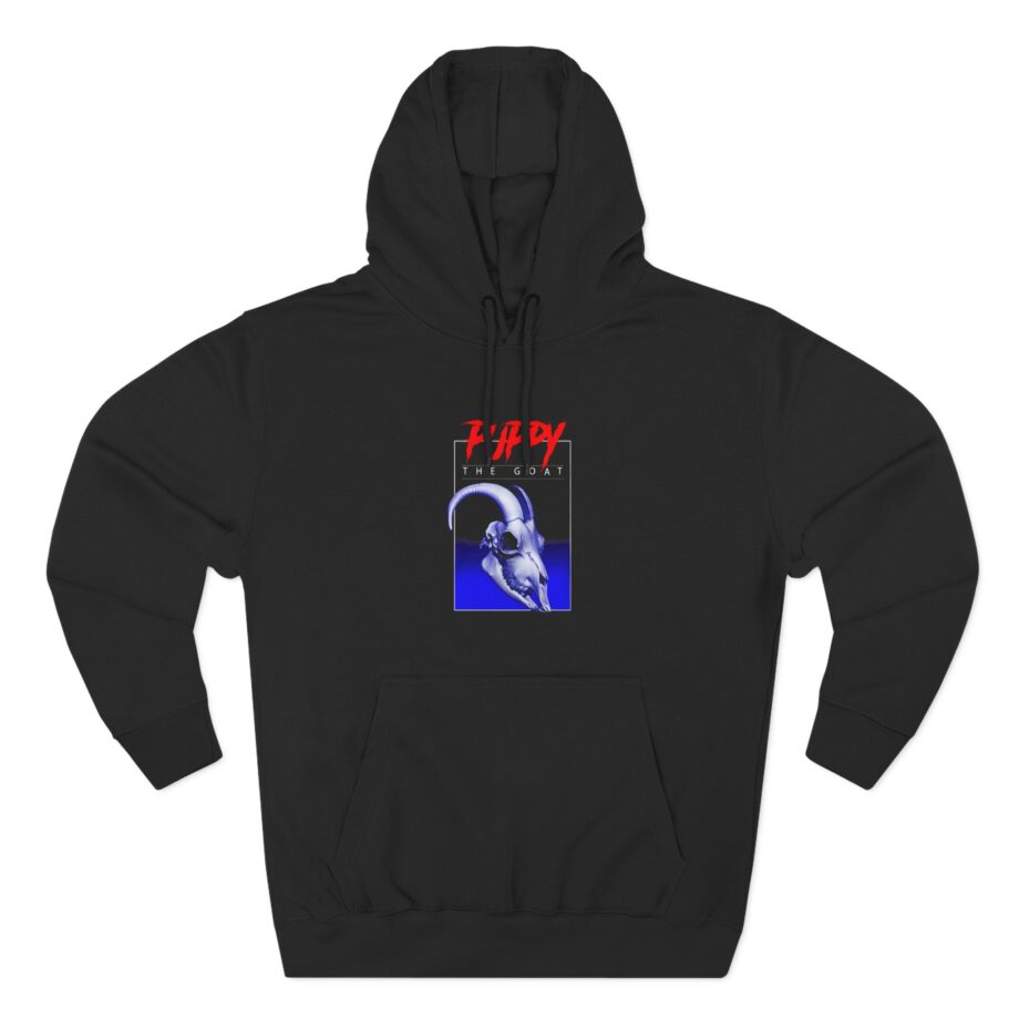 Puppy Goat Skull Three-panel Fleece Hoodie