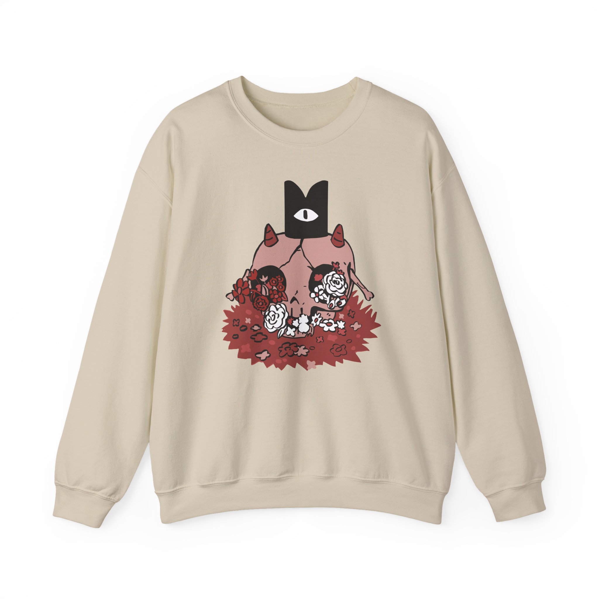 Cult of the Lamb Floral Skull Unisex Heavy Blendâ„¢ Crewneck Sweatshirt