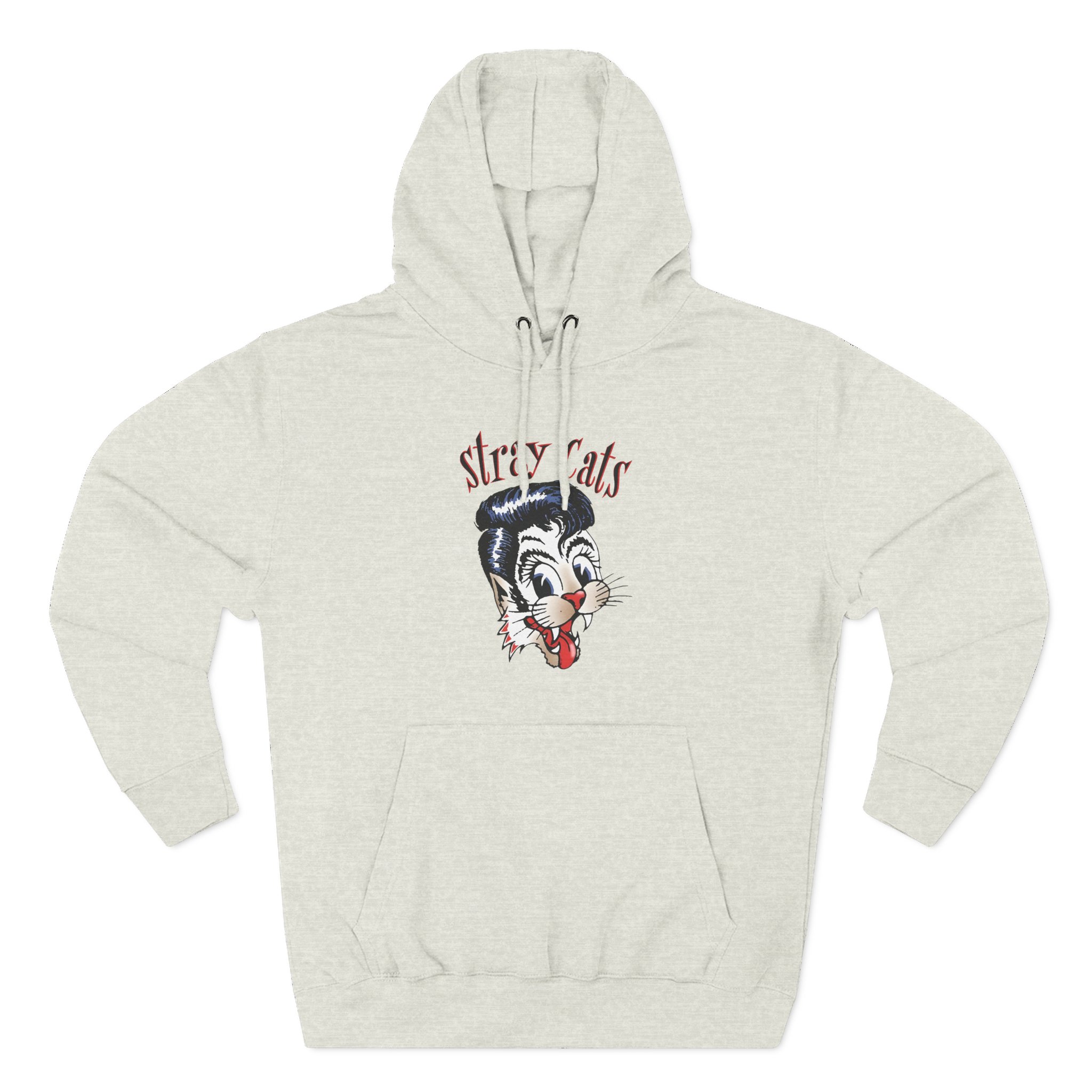 Stray Cats Airbrush Cat Three-Panel Fleece Hoodie