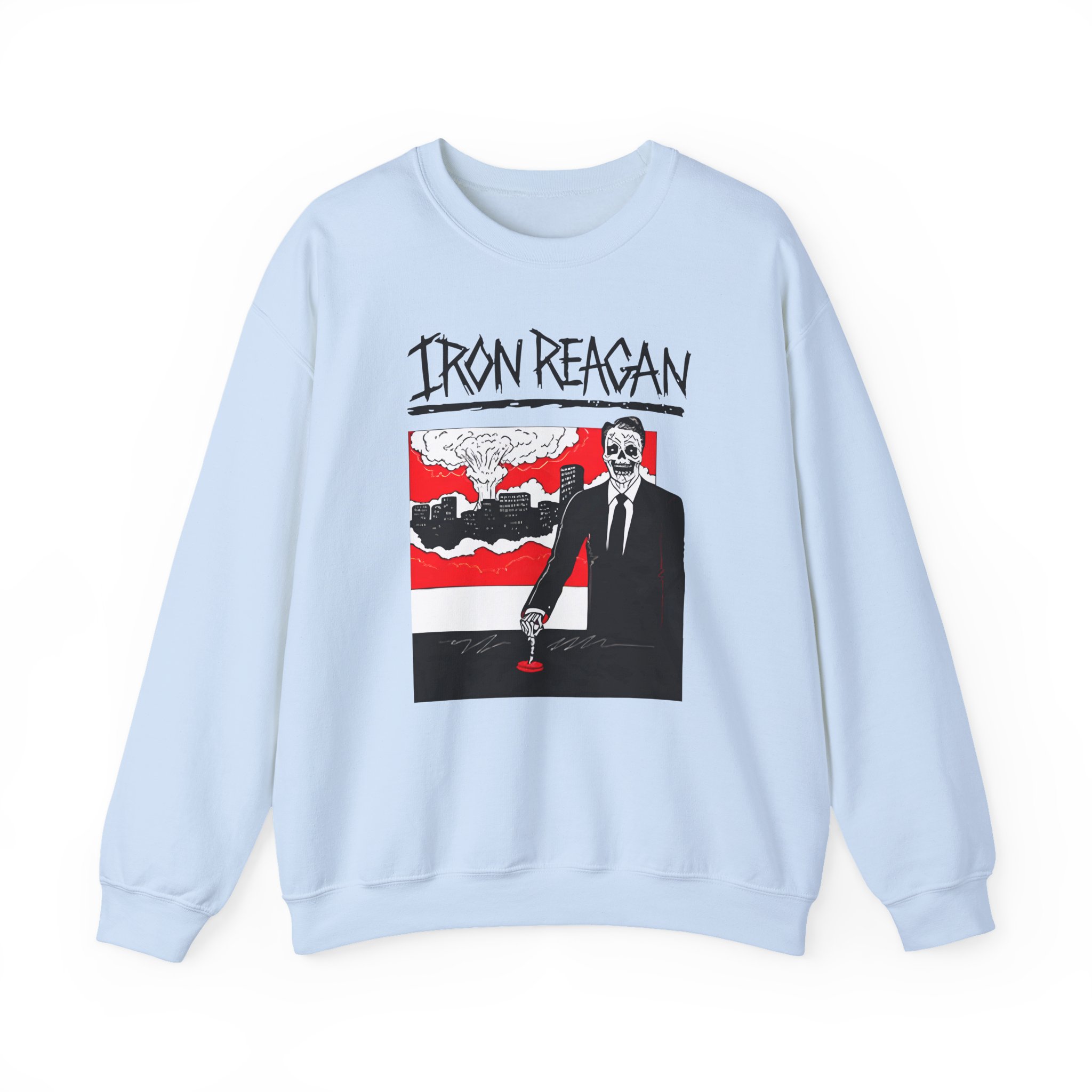 Iron Reagan Finger On The Button Unisex Heavy Blendâ„¢ Crewneck Sweatshirt