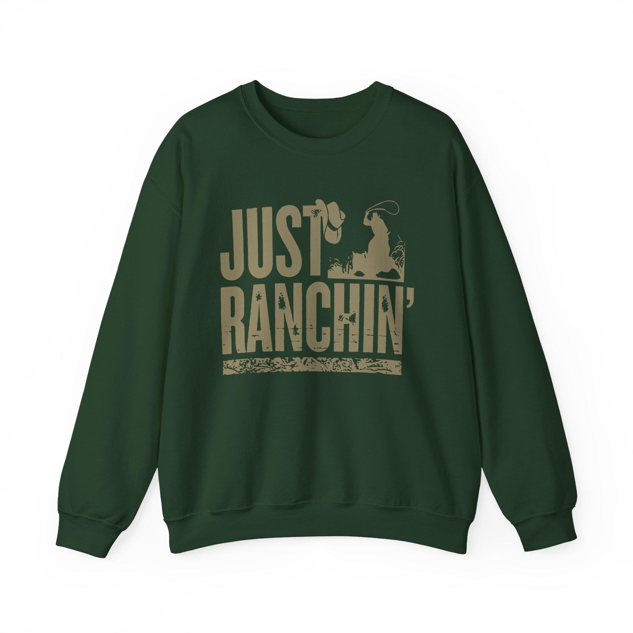 Dale Brisby Just Ranchin Silhouette Unisex Heavy Blendâ„¢ Crewneck Sweatshirt