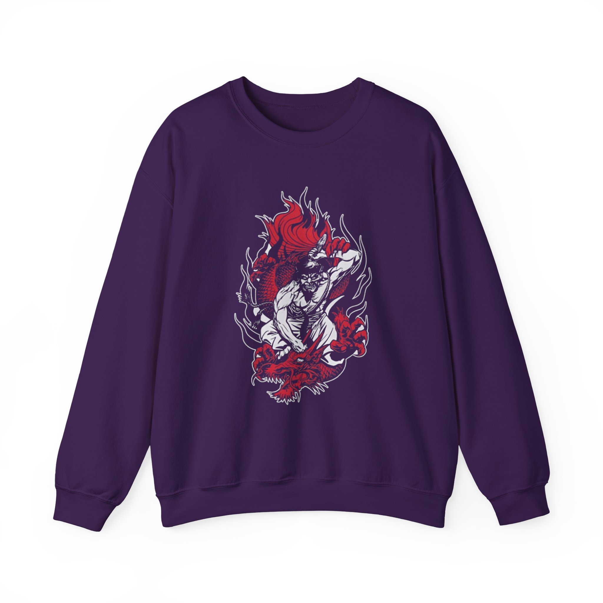 100 Demons Samurai Dragon Unisex Heavy Blendâ„¢ Crewneck Sweatshirt