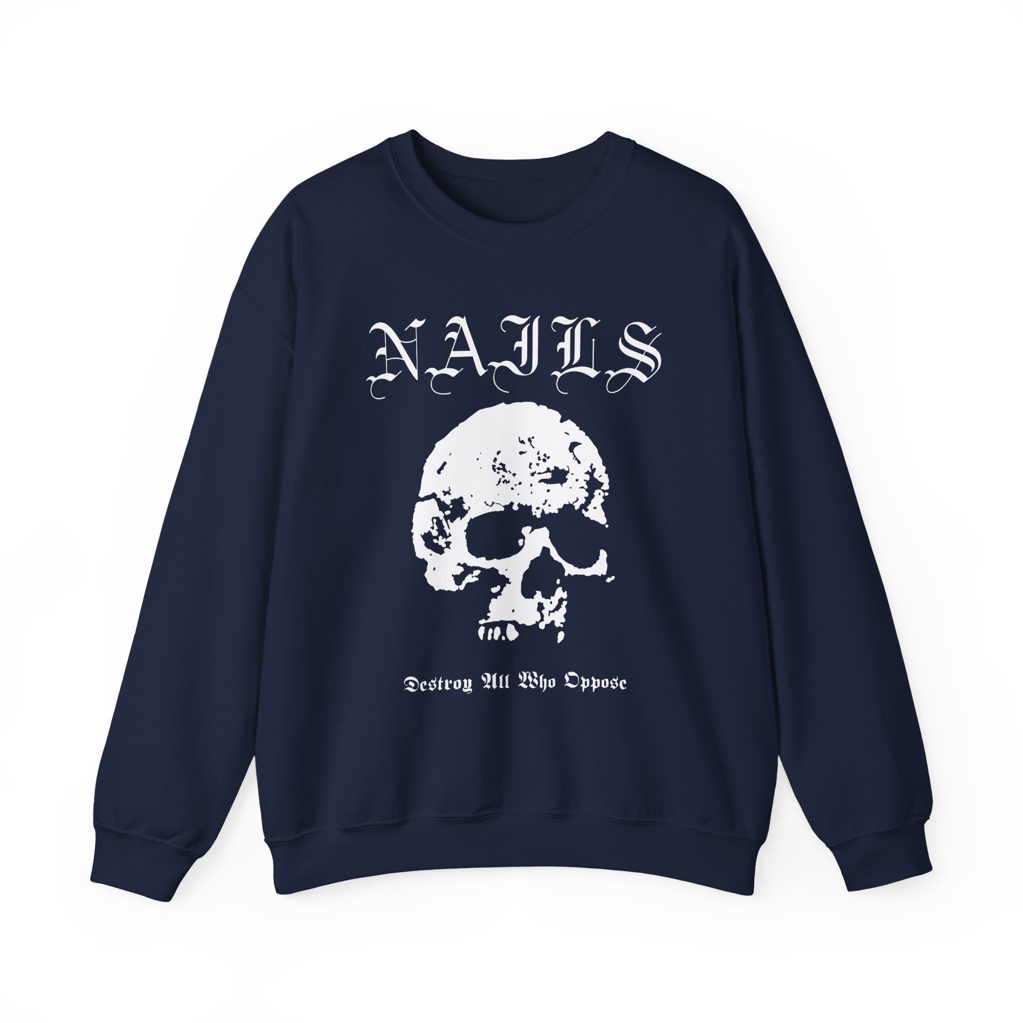 Nails Destroy Skull Unisex Heavy Blendâ„¢ Crewneck Sweatshirt