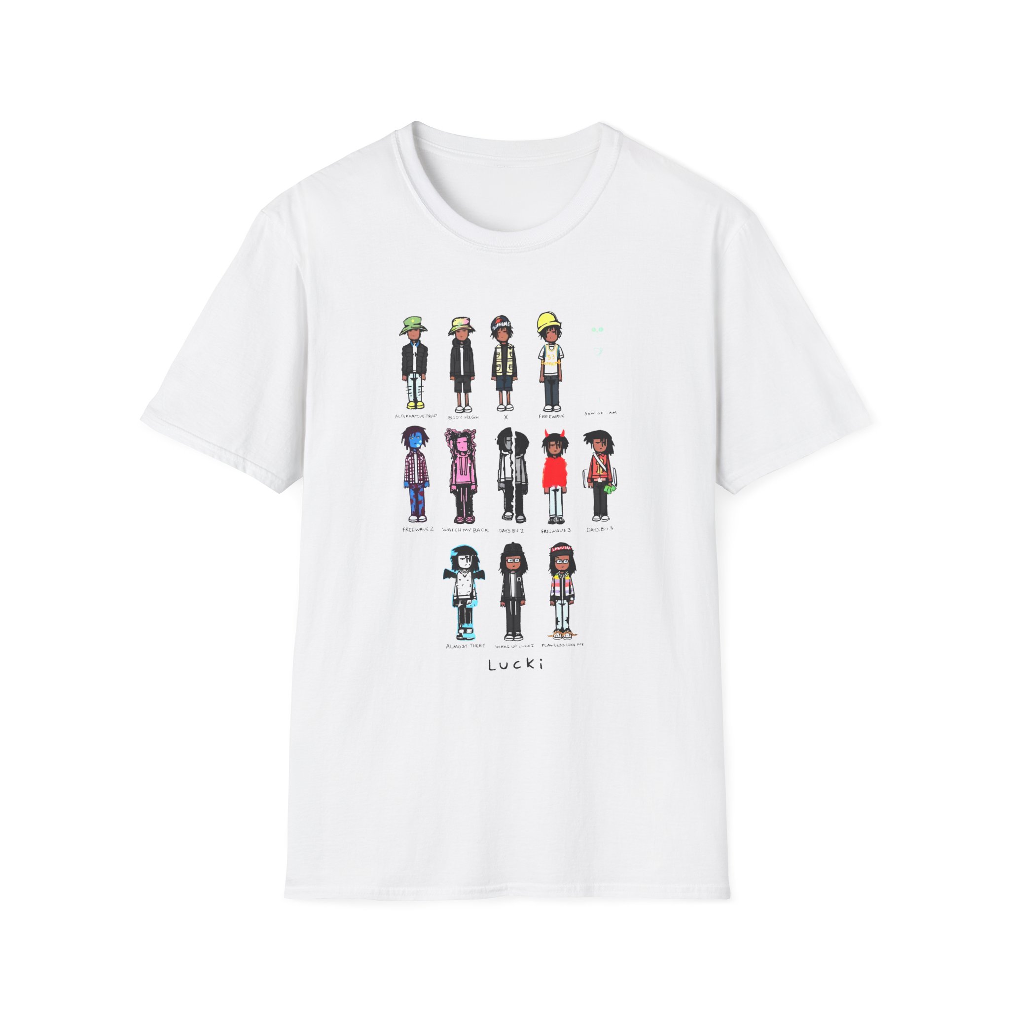 Lucki Eck$ Discography Evolution Unisex Softstyle T-Shirt