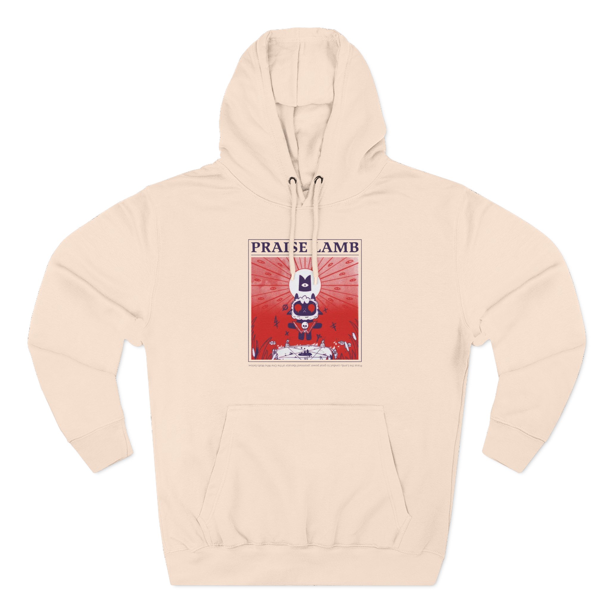 Cult of the Lamb Praise Lamb Three-Panel Fleece Hoodie