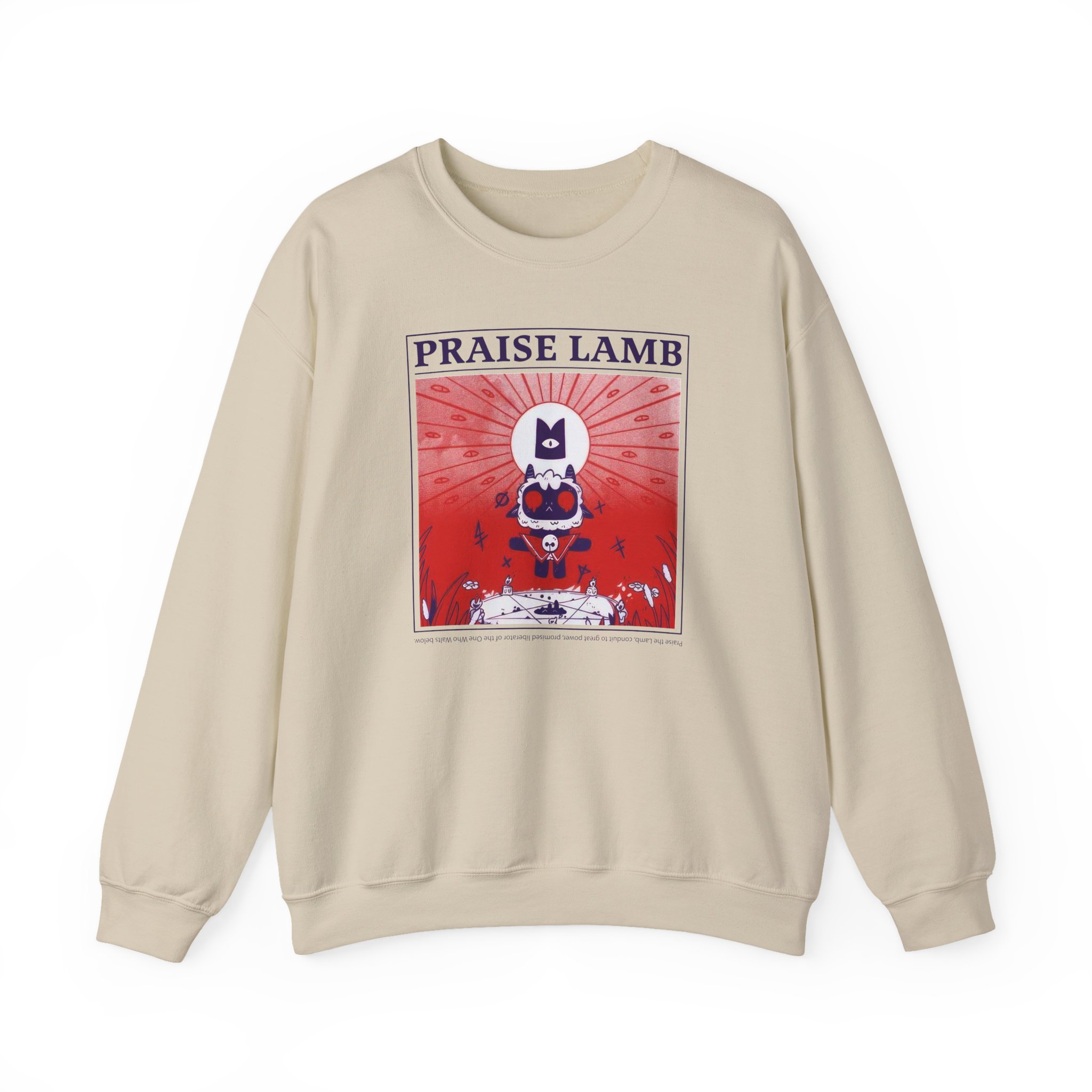 Cult of the Lamb Praise Lamb Unisex Heavy Blendâ„¢ Crewneck Sweatshirt