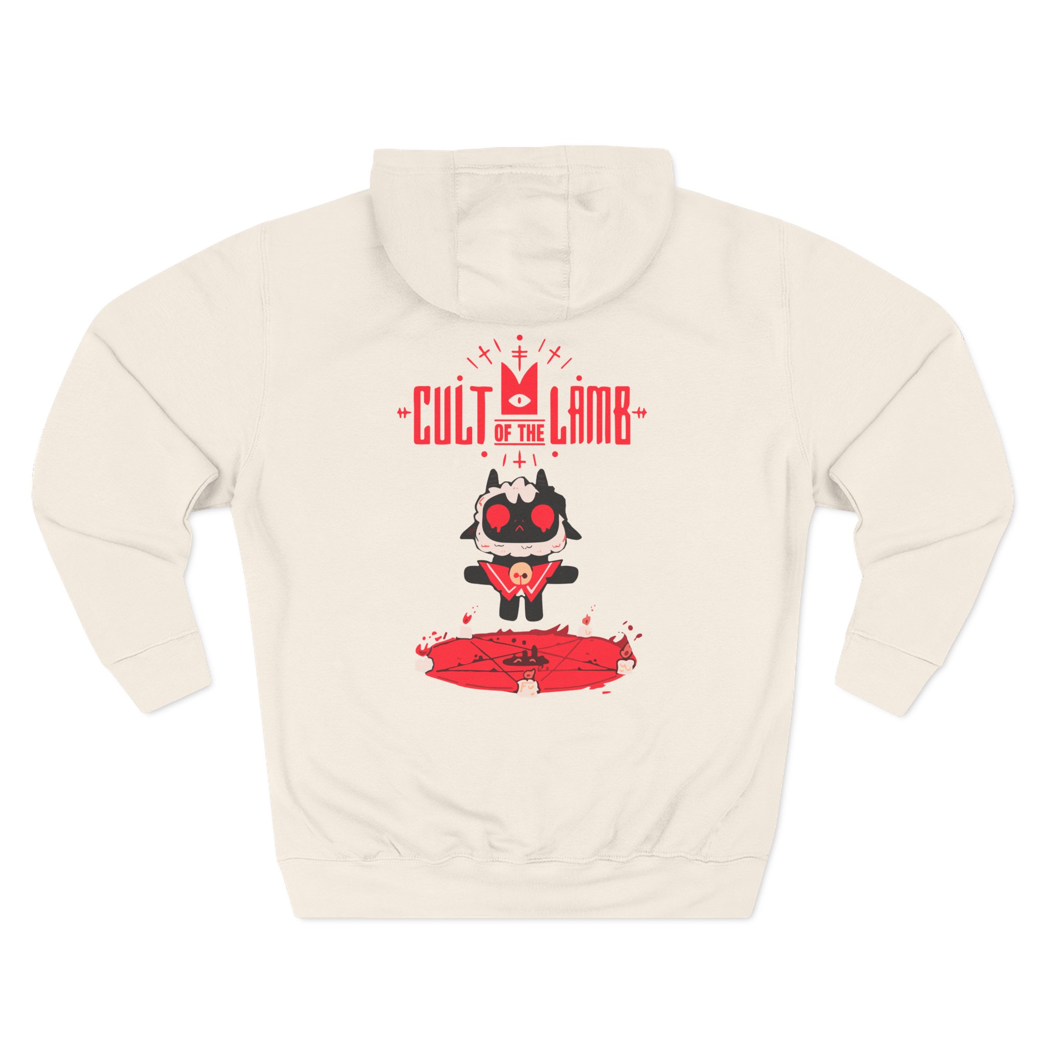 Cult of the Lamb Praise Lamb Three-Panel Fleece Hoodie