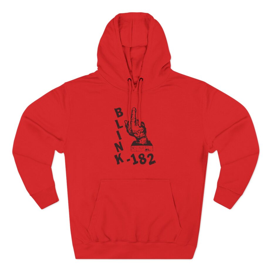 Blink 182 Pink Middle Finger Three-Panel Fleece Hoodie