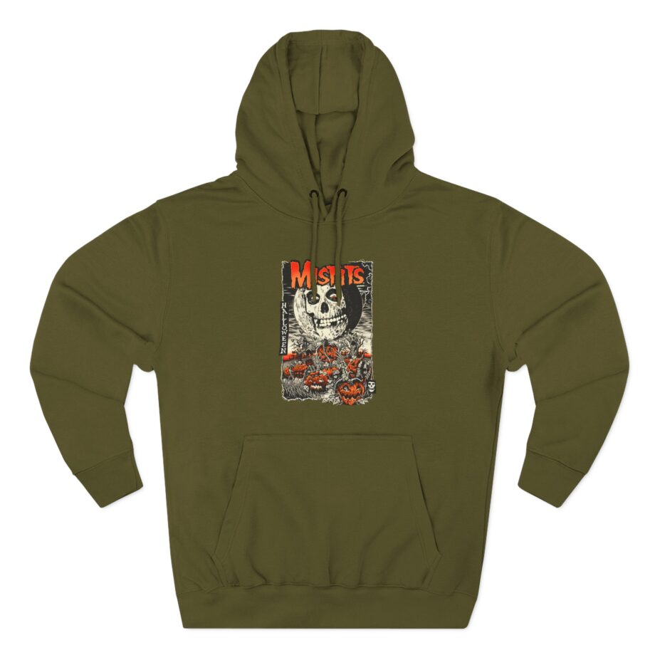 Misfits Fiendish Halloween by Mike Sutfin Three-Panel Fleece Hoodie