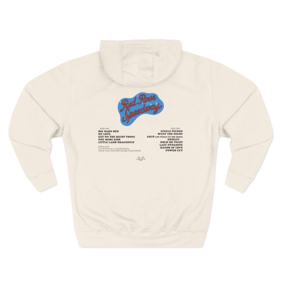 Wings Red Rose Three-Panel Fleece Hoodie