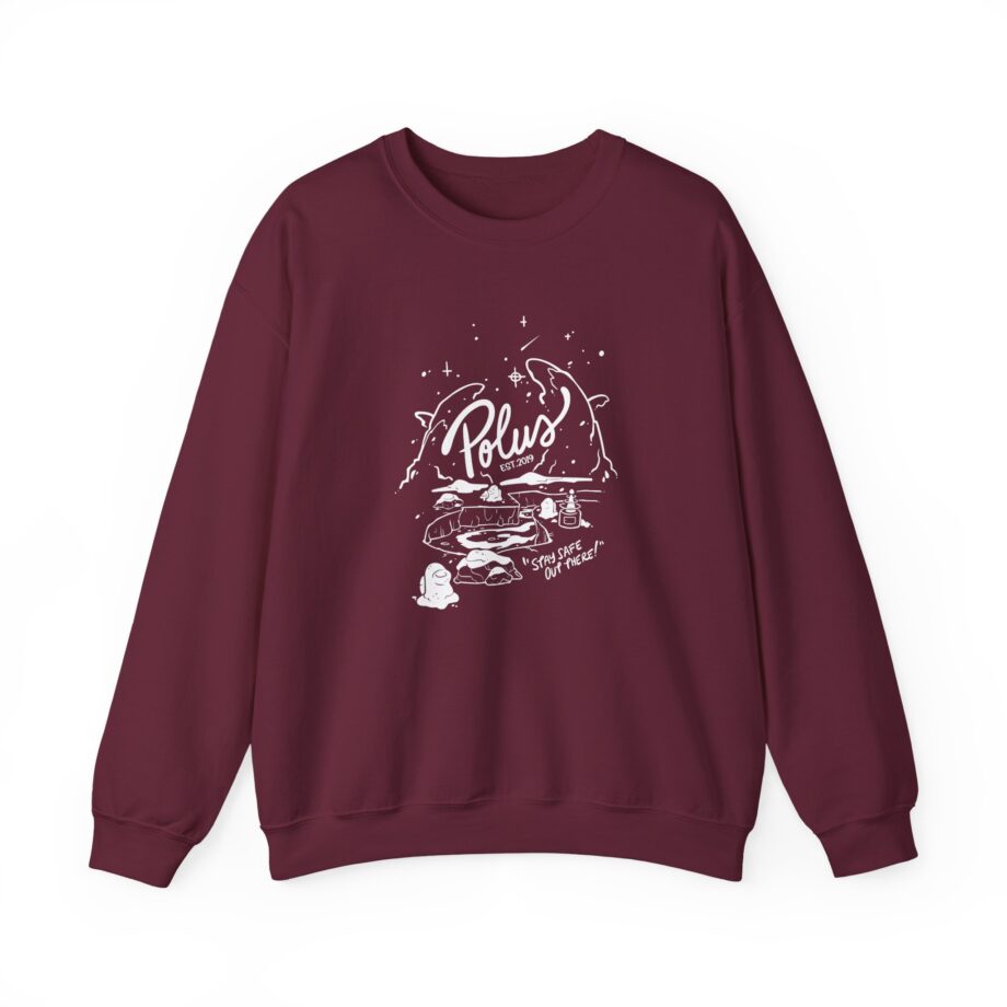 Among Us Stay Safe on Polus Unisex Heavy Blend™ Crewneck Sweatshirt