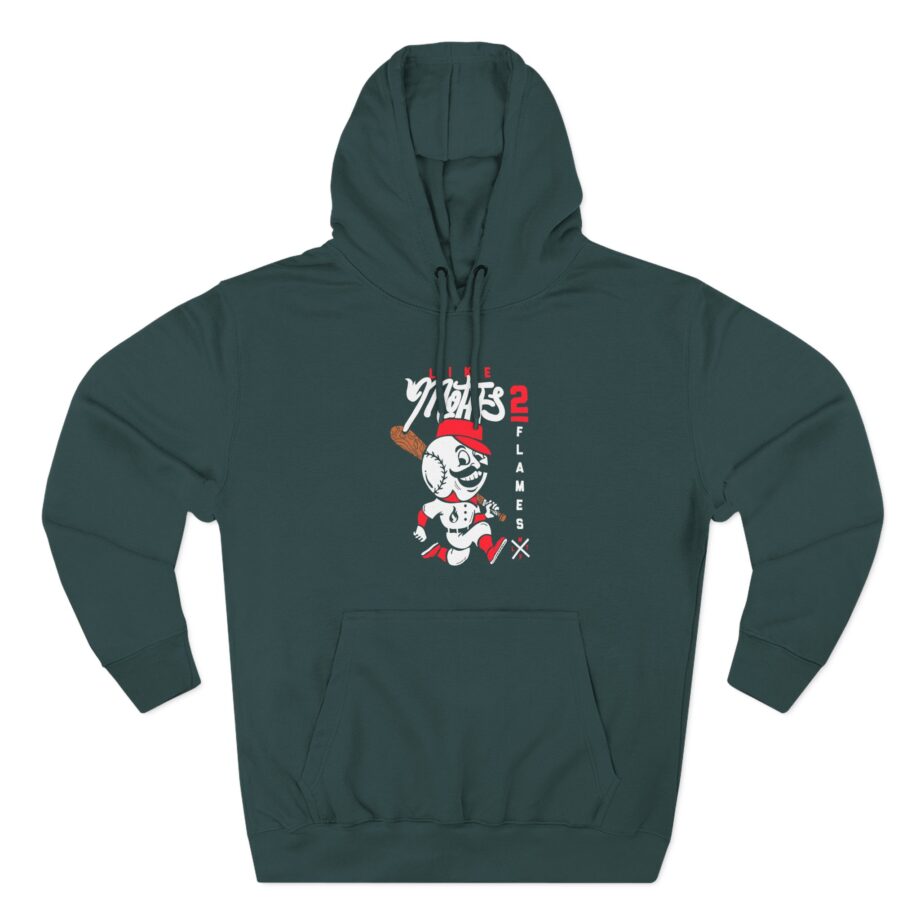 Like Moths to Flames Baseball Three-Panel Fleece Hoodie