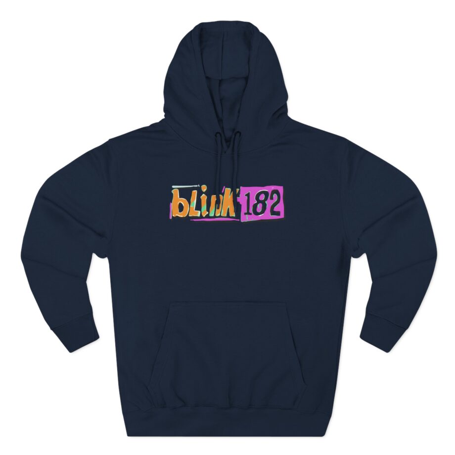 Blink 182 Logo Green Three-Panel Fleece Hoodie