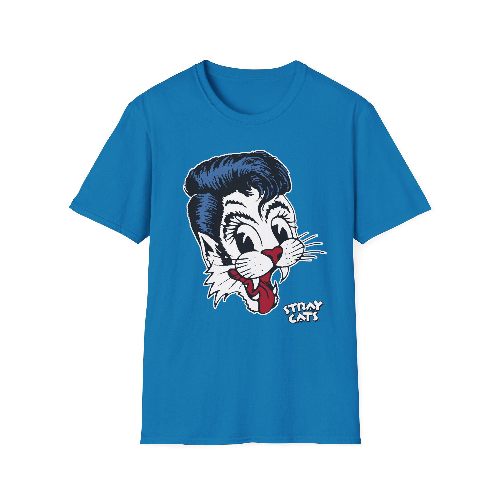 Stray Cats Big Blue Cat Unisex Softstyle T-Shirt