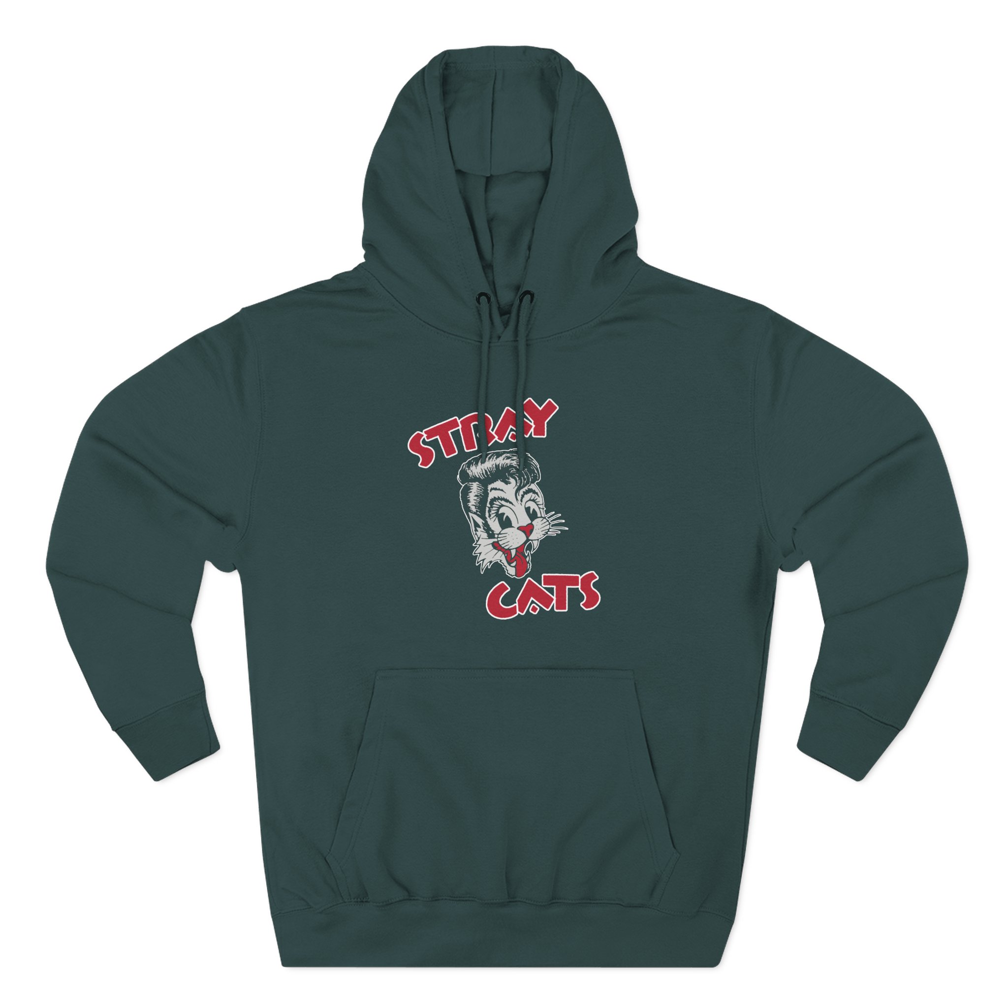 Stray Cats Cat Head Logo Three-Panel Fleece Hoodie