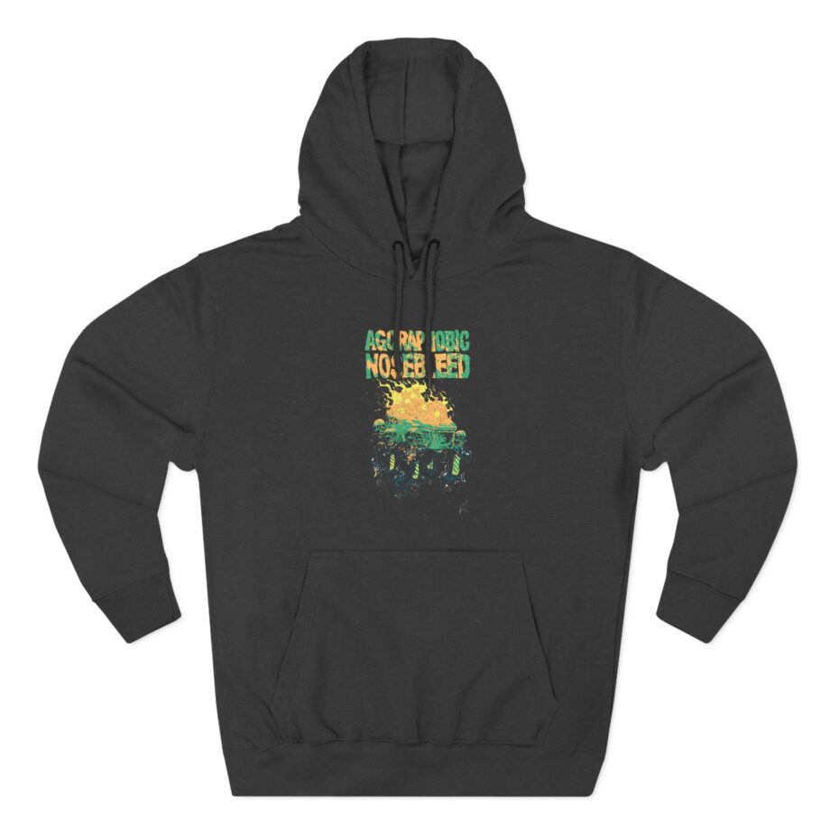 Agoraphobic Nosebleed Burning Coffin Three-Panel Fleece Hoodie