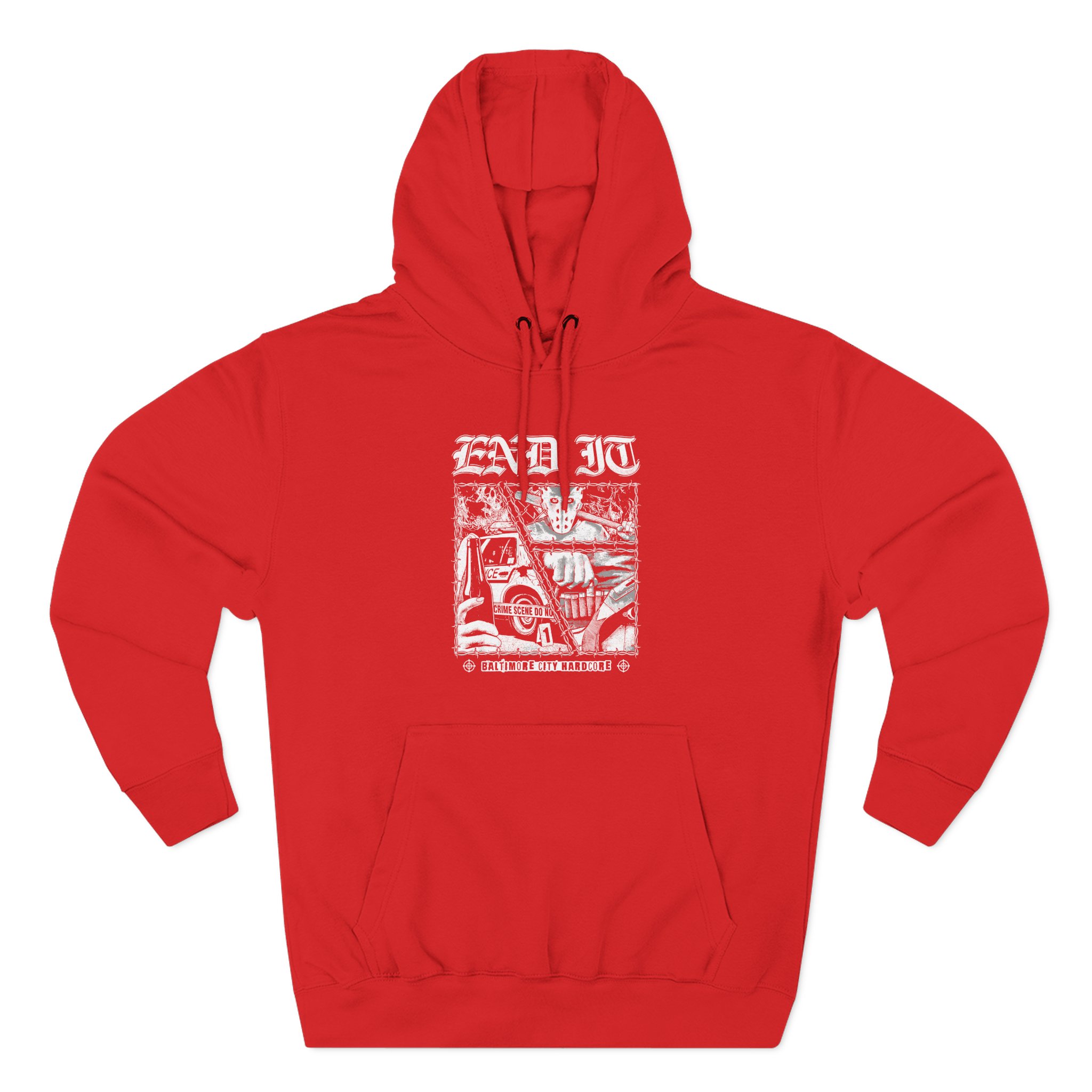 End It Crime Scene Three-Panel Fleece Hoodie