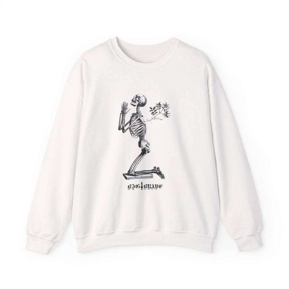 Big Brave Praying Skeleton Unisex Heavy Blend™ Crewneck Sweatshirt