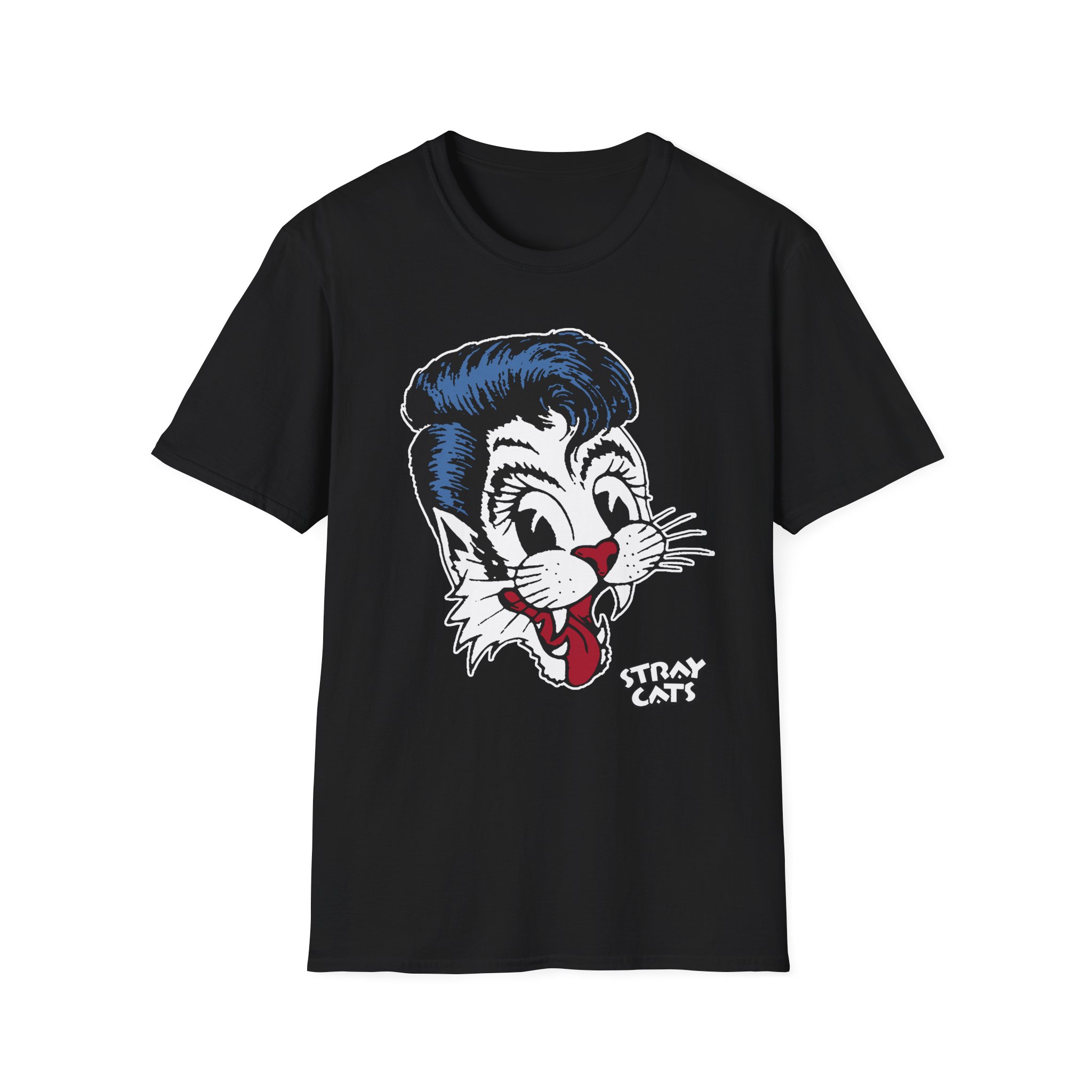 Stray Cats Big Blue Cat Unisex Softstyle T-Shirt
